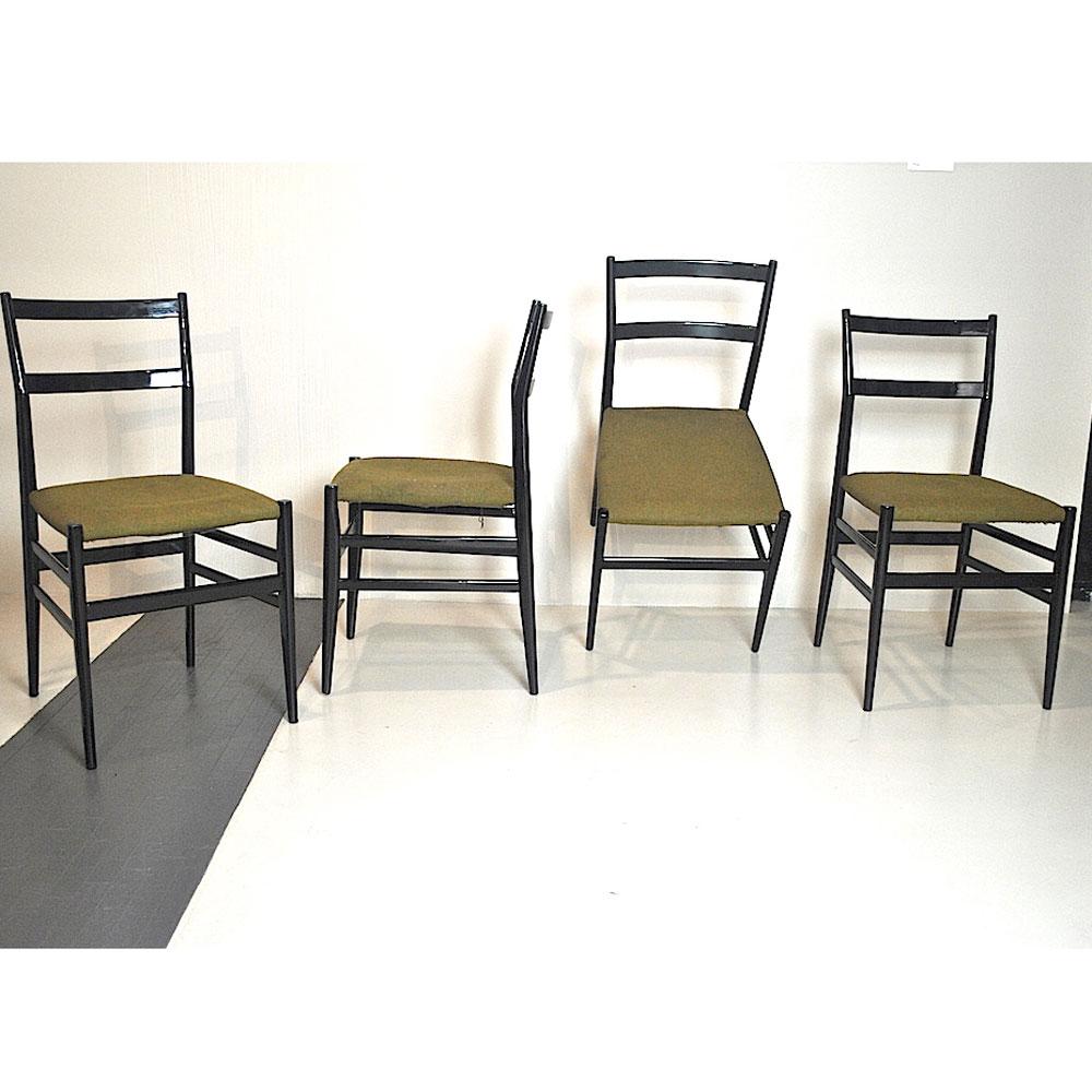 Set of six chairs model Superleggera by Gio Ponti fo Cassina.
Superleggera is a chair designed by the Italian designer Gio Ponti in 1955 and produced by the Italian company Cassina since 1957. It is one of the most famous products of the Milanese