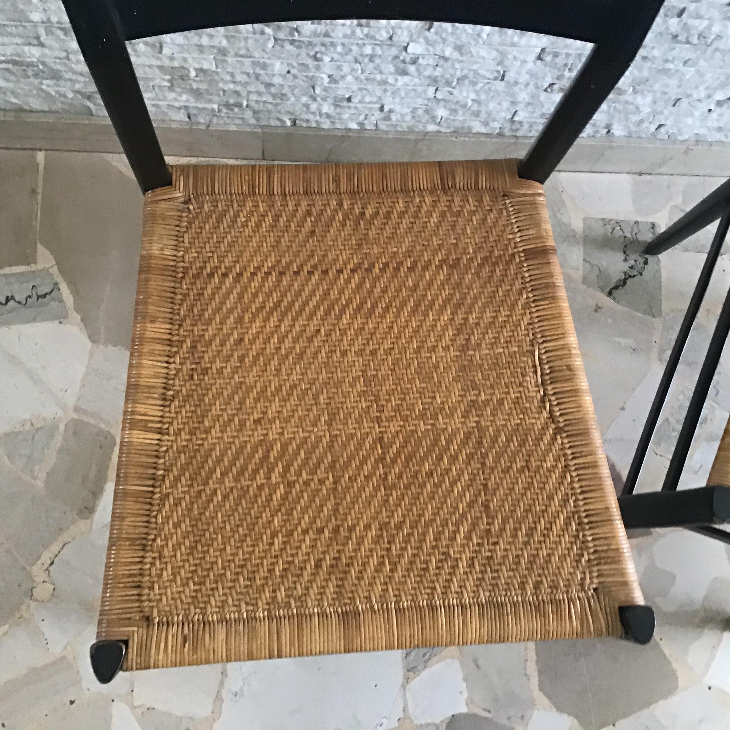 Gio Ponti “ Superleggera” N. 4, Chair Wood Straw Padding, 1950, Italy For Sale 9