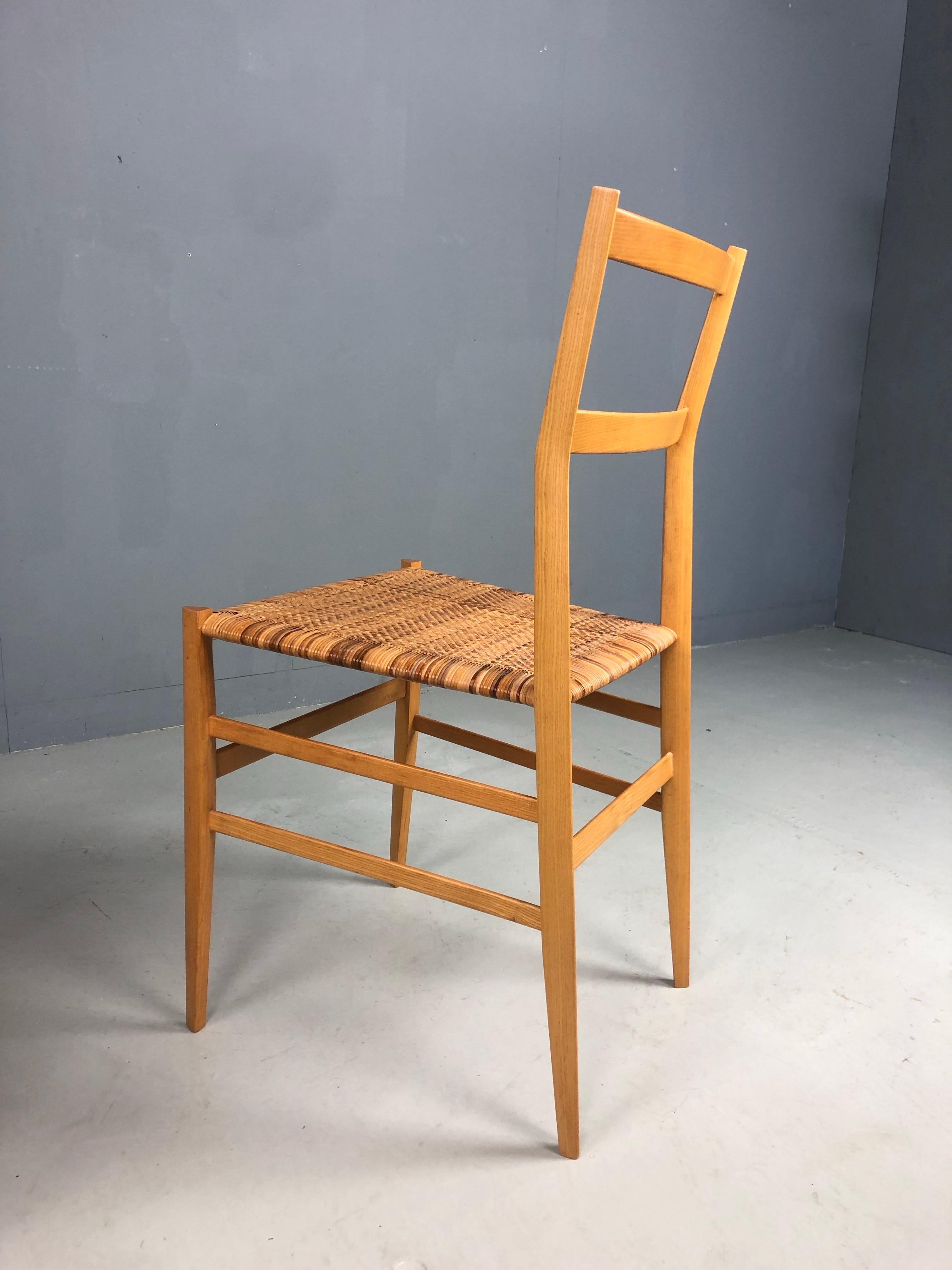 Rotin Gio Ponti Superleggera, ensemble de deux, Italie, années 1980 en vente