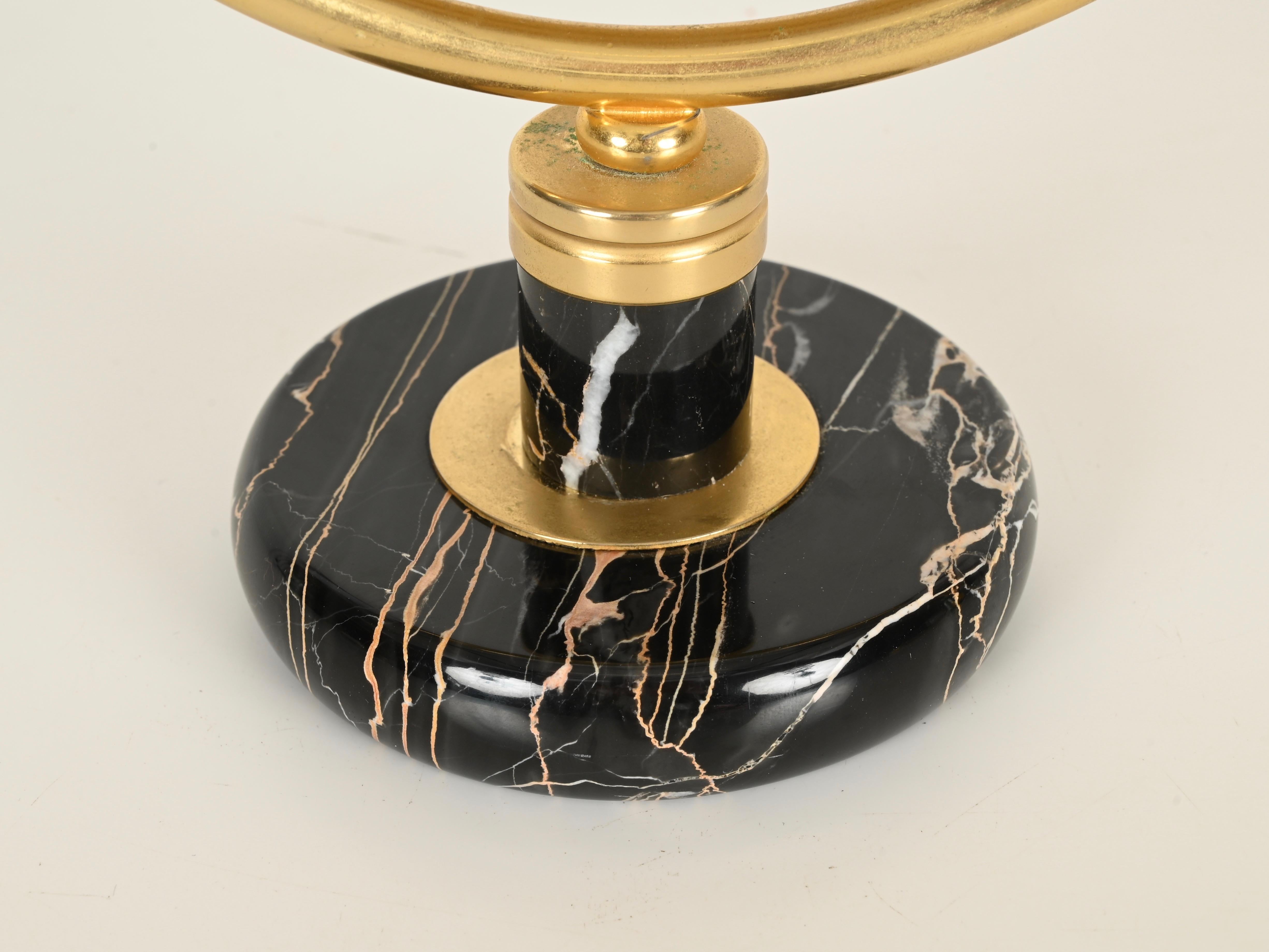 Gio Ponti Table Mirror in Brass and Portoro Gold Marble, Fontana Arte Italy 1950 in vendita 5