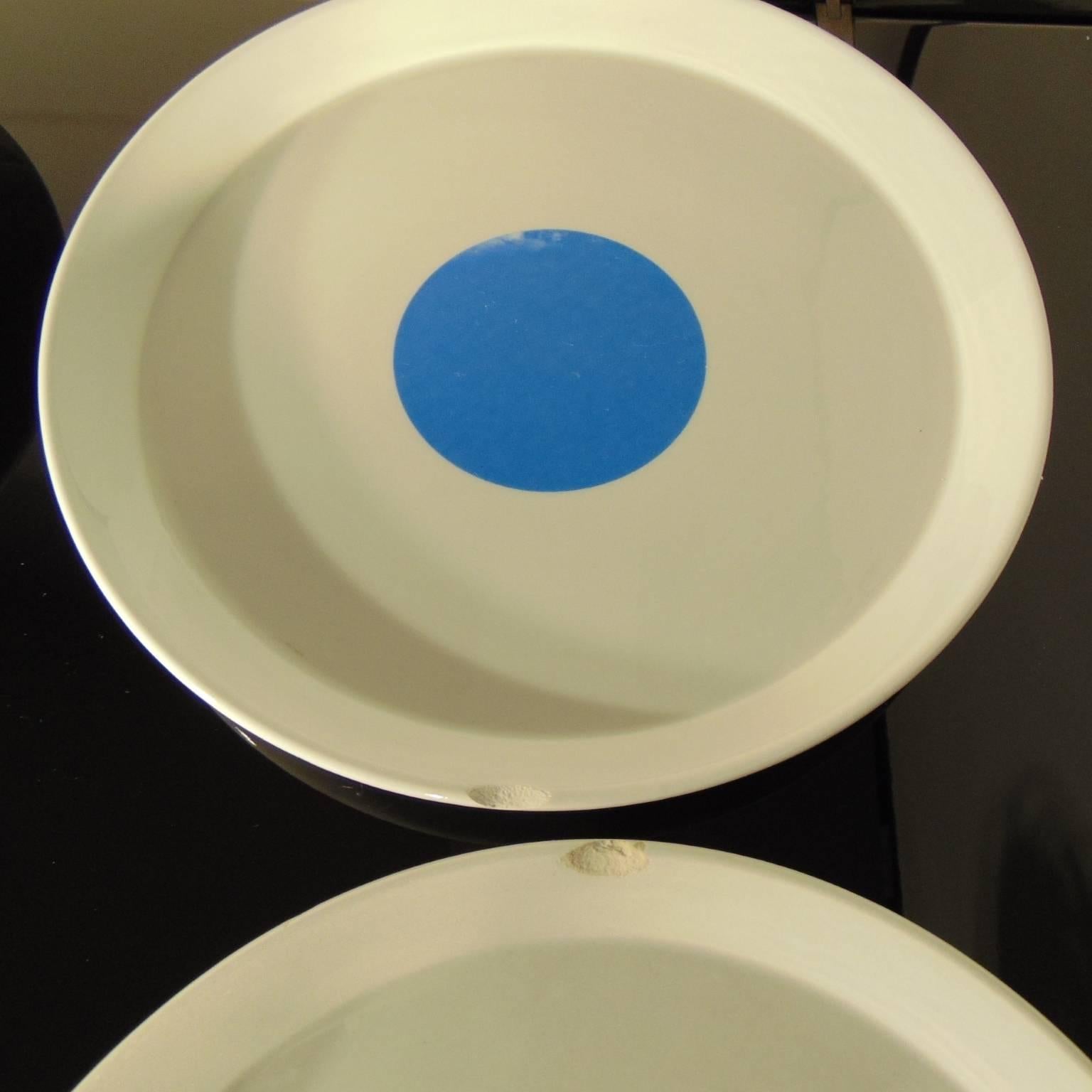 Gio Ponti Tableware Complete Set White Blue Orange Ceramica Italiana Pozzi, 1967 8