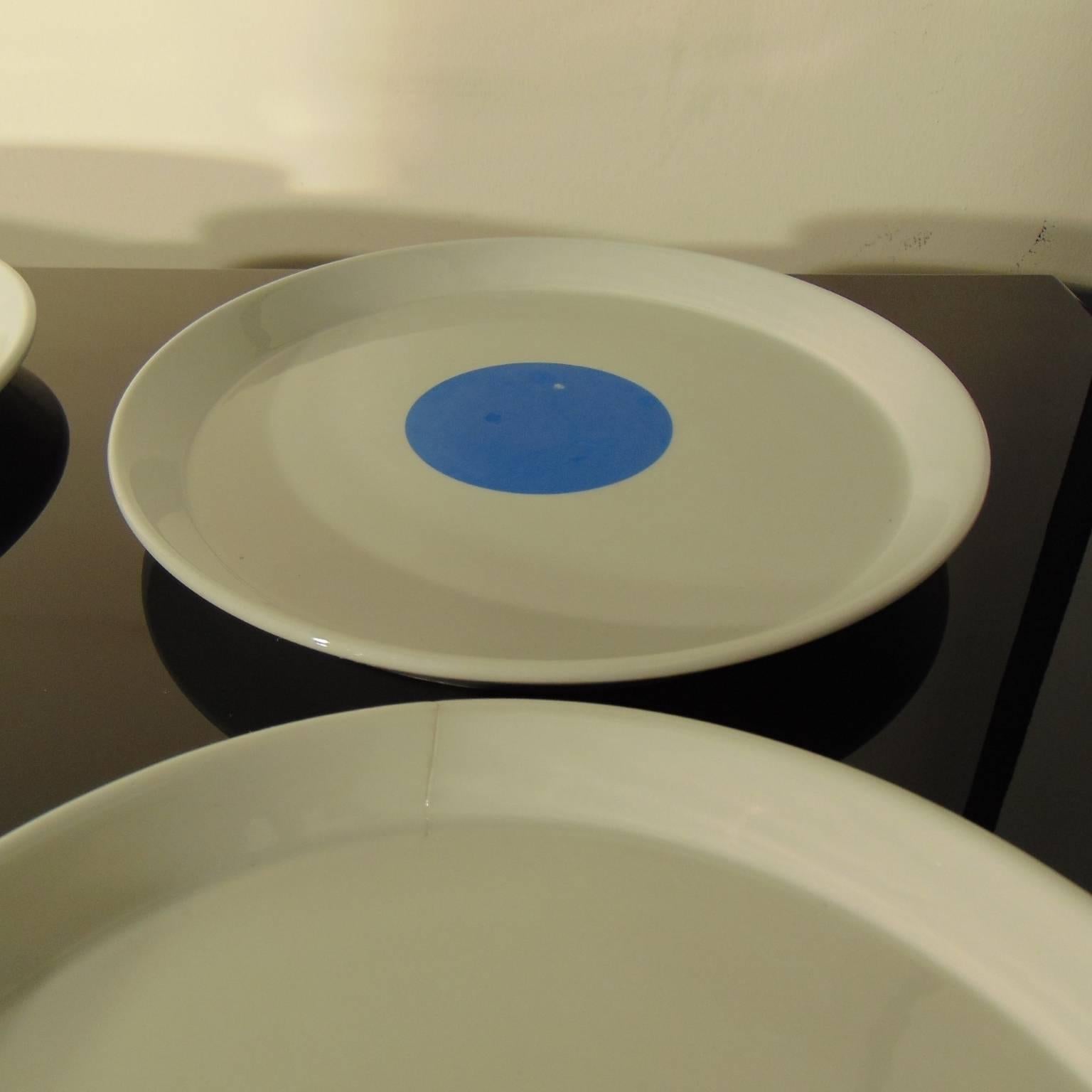 Gio Ponti Tableware Complete Set White Blue Orange Ceramica Italiana Pozzi, 1967 9