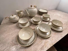 Gio Ponti, Tea for 6 with Dessert Plates, in Porcelain Richard Ginori, Year 1939
