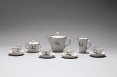 Gio Ponti Tea Set in Porcelain Richard Ginori Pittoria di Doccia 1930s Italy