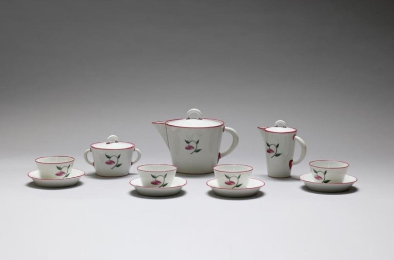 Gio Ponti Tea Set in Porcelain Richard Ginori Pittoria di Doccia 1930s Italy  at 1stDibs