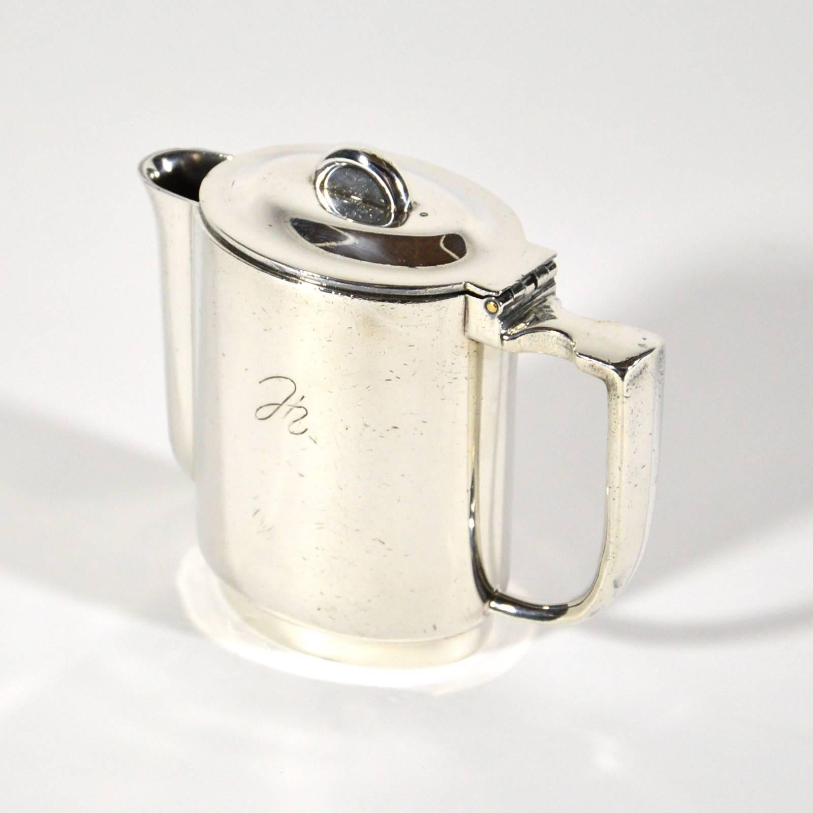 Art Deco Gio Ponti Teapot in Silver Plated Alpacca for Krupp Berndorf, circa 1935