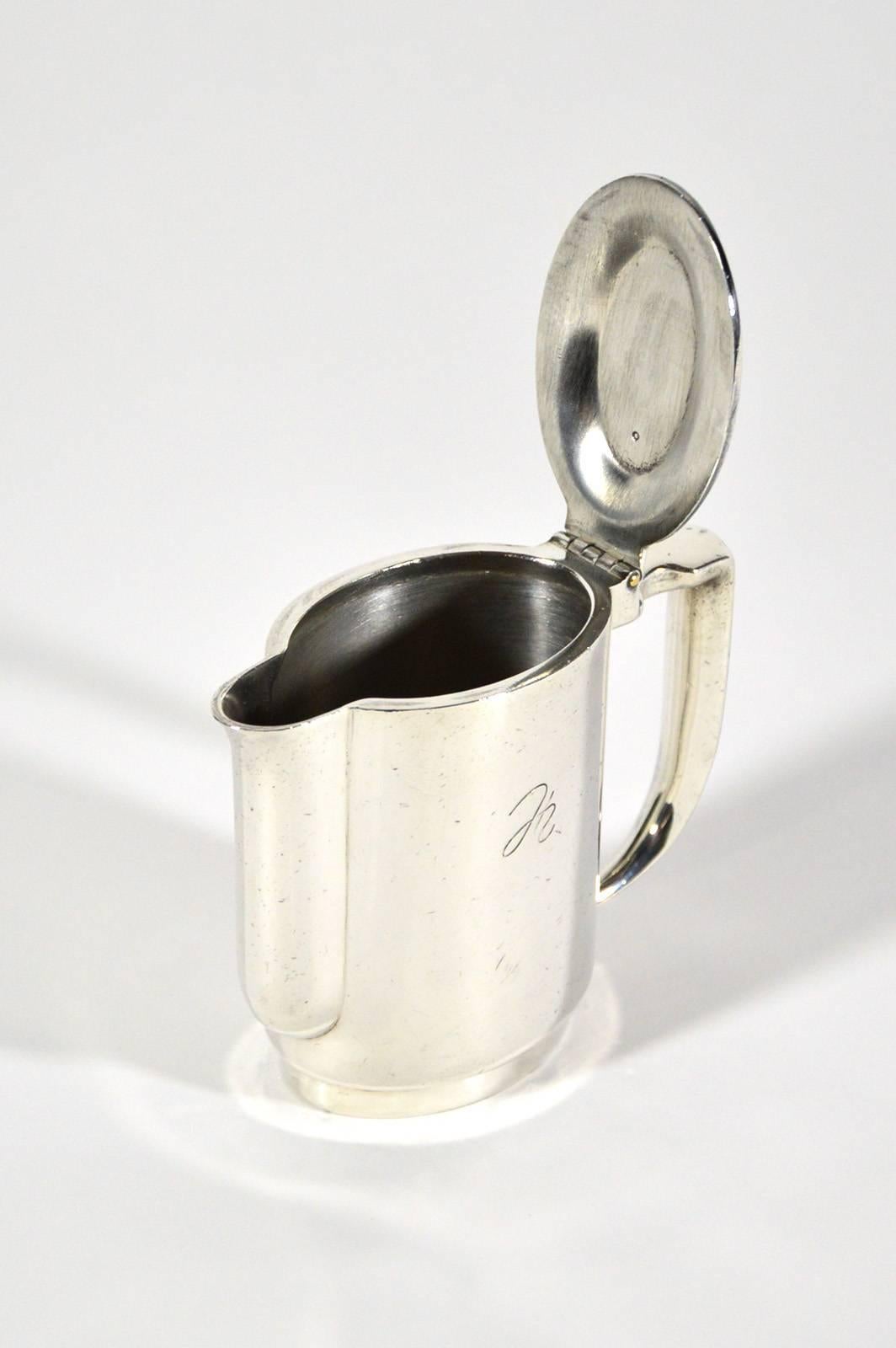 Italian Gio Ponti Teapot in Silver Plated Alpacca for Krupp Berndorf, circa 1935