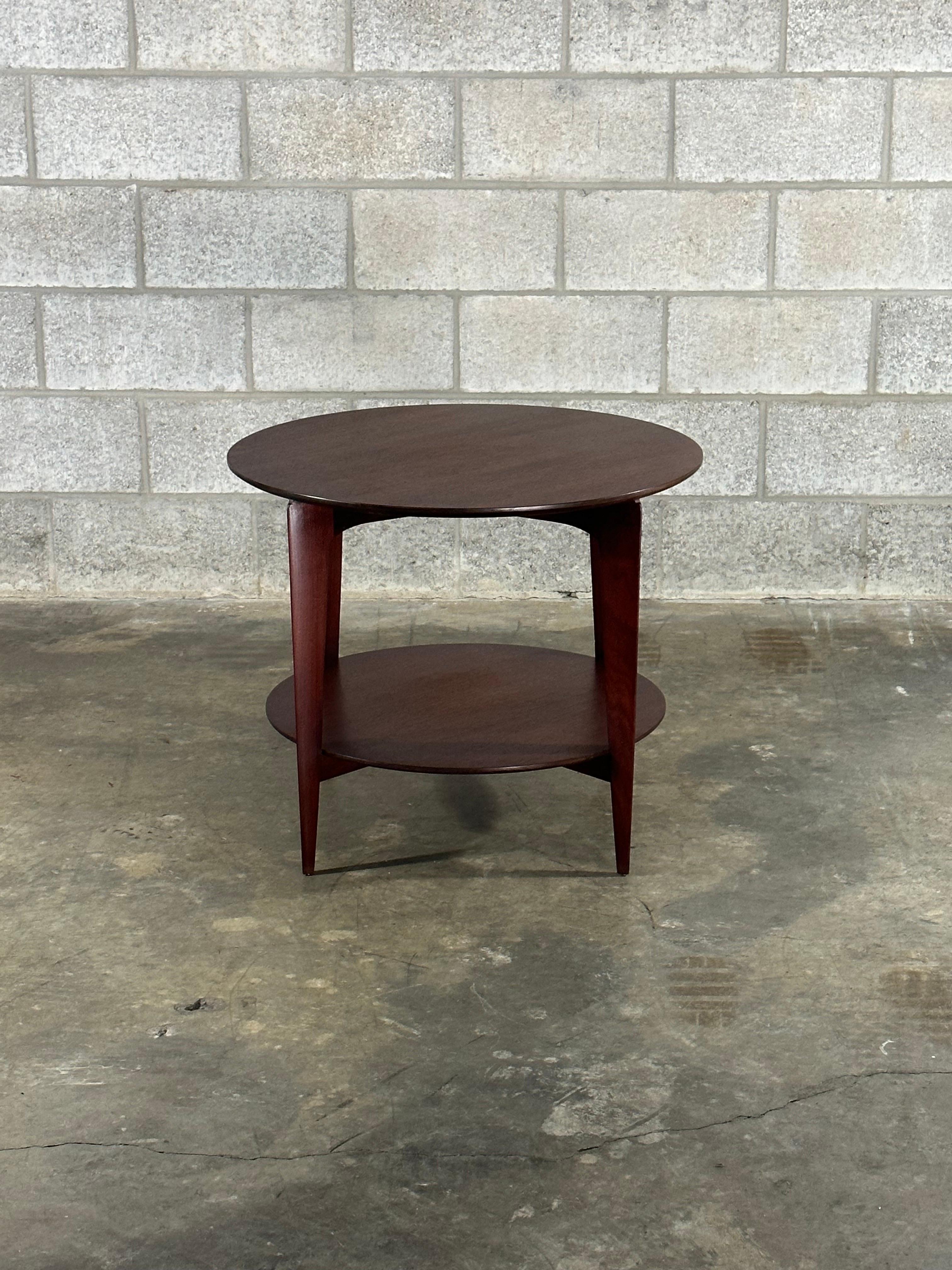 Walnut Gio Ponti Tiered Occasional Table for Singer and Sons For Sale