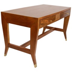 Gio Ponti Two-Drawer Walnut Desk for The University of Padua, Italy, circa 1950