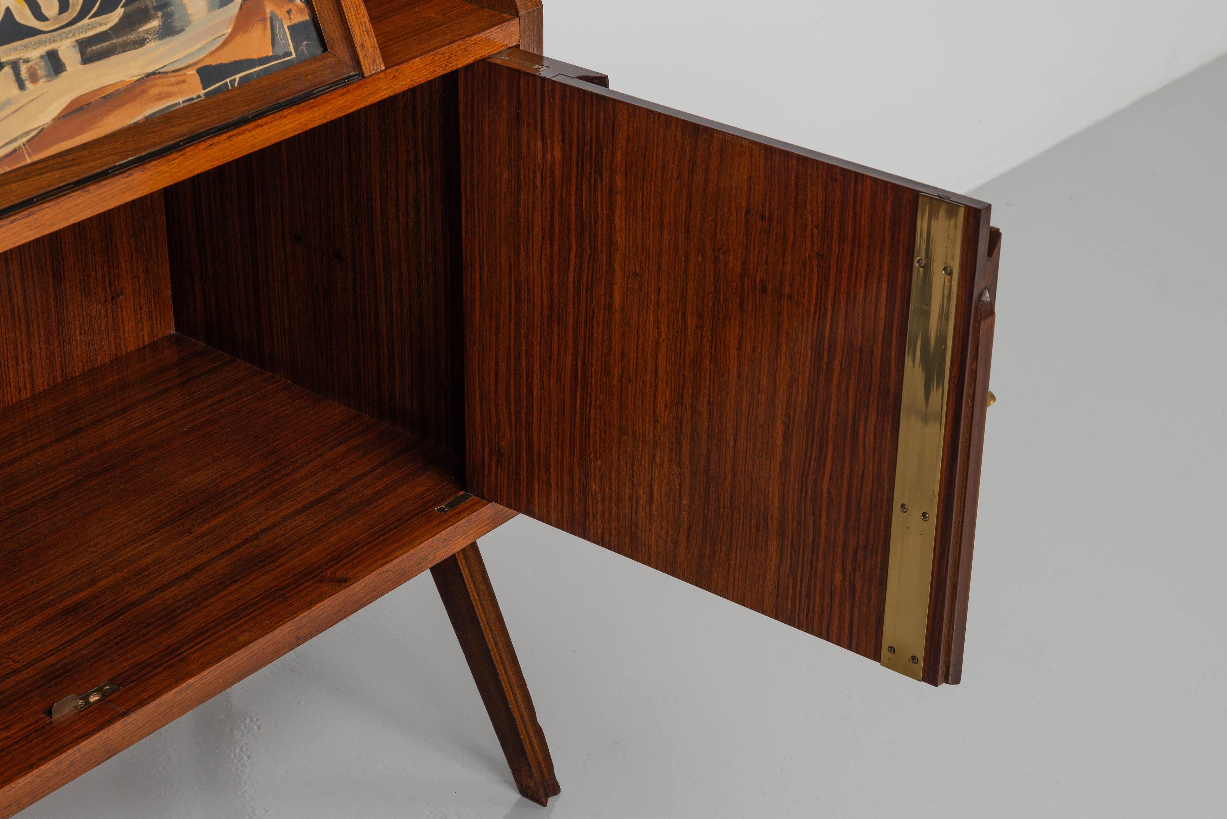 Gio Ponti unique bar cabinet made in Italy 1955 en venta 10