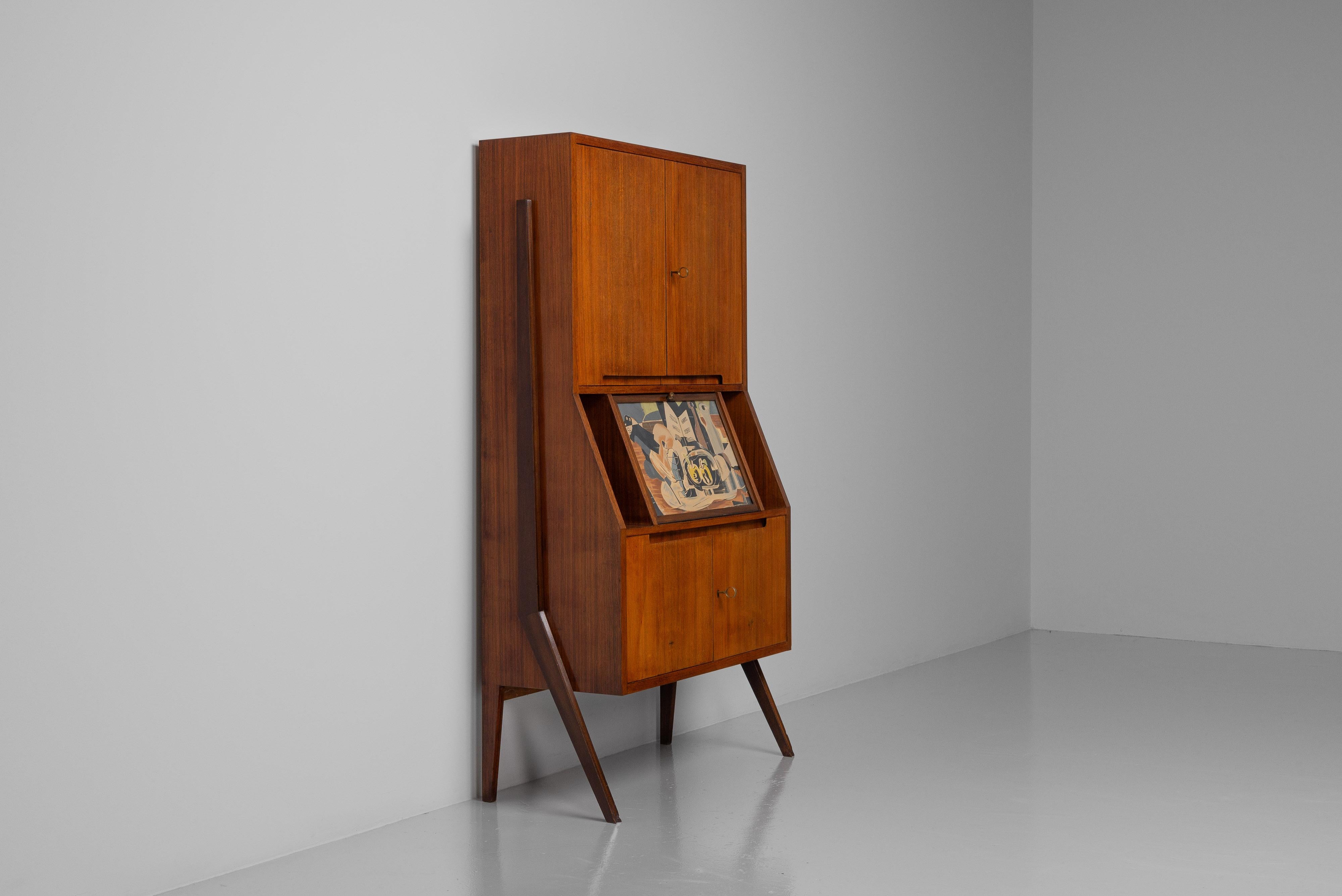 Gio Ponti unique bar cabinet made in Italy 1955 en Bueno estado para la venta en Roosendaal, Noord Brabant