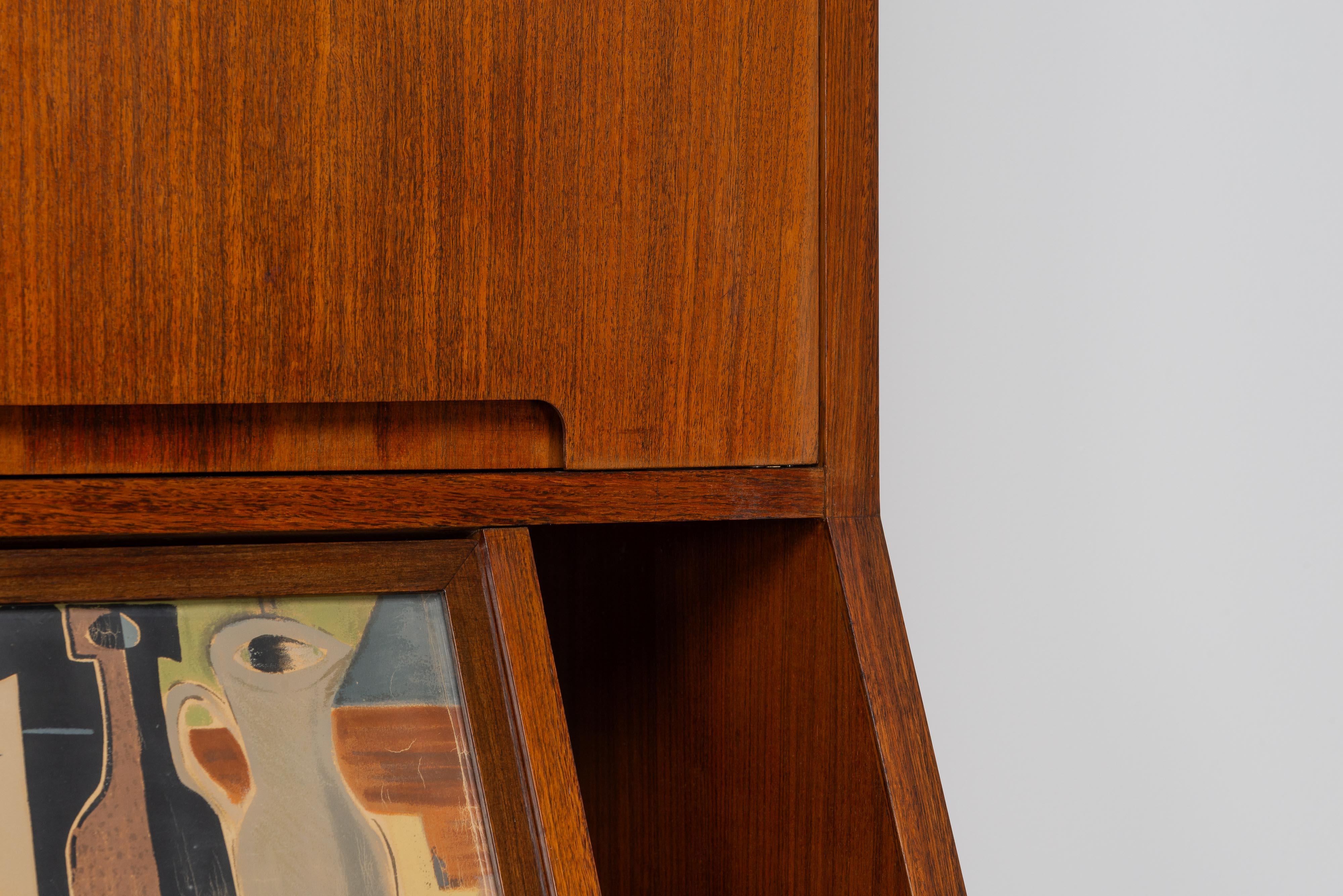 Gio Ponti unique bar cabinet made in Italy 1955 mediados del siglo XX en venta
