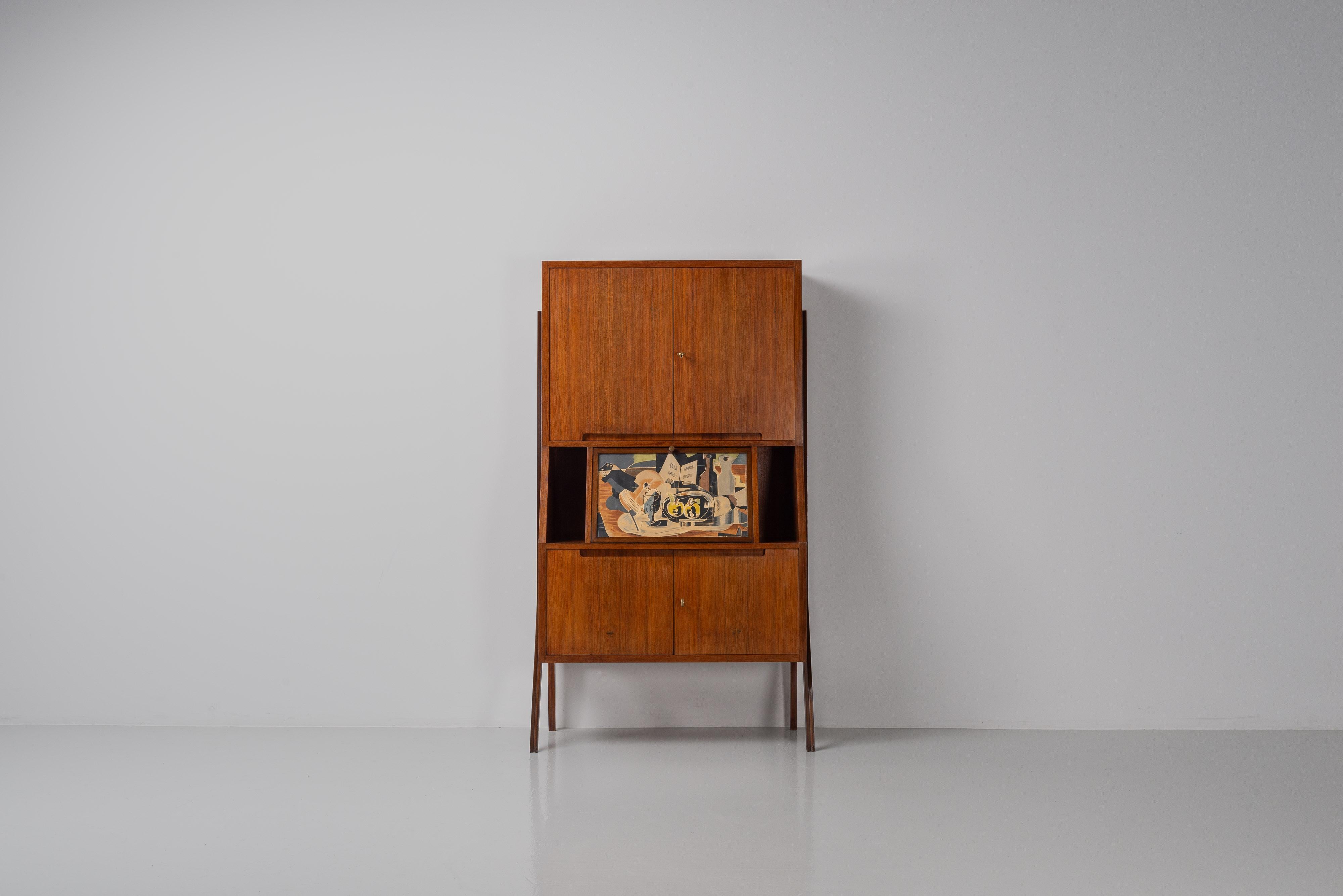 Gio Ponti unique bar cabinet made in Italy 1955 en venta 2