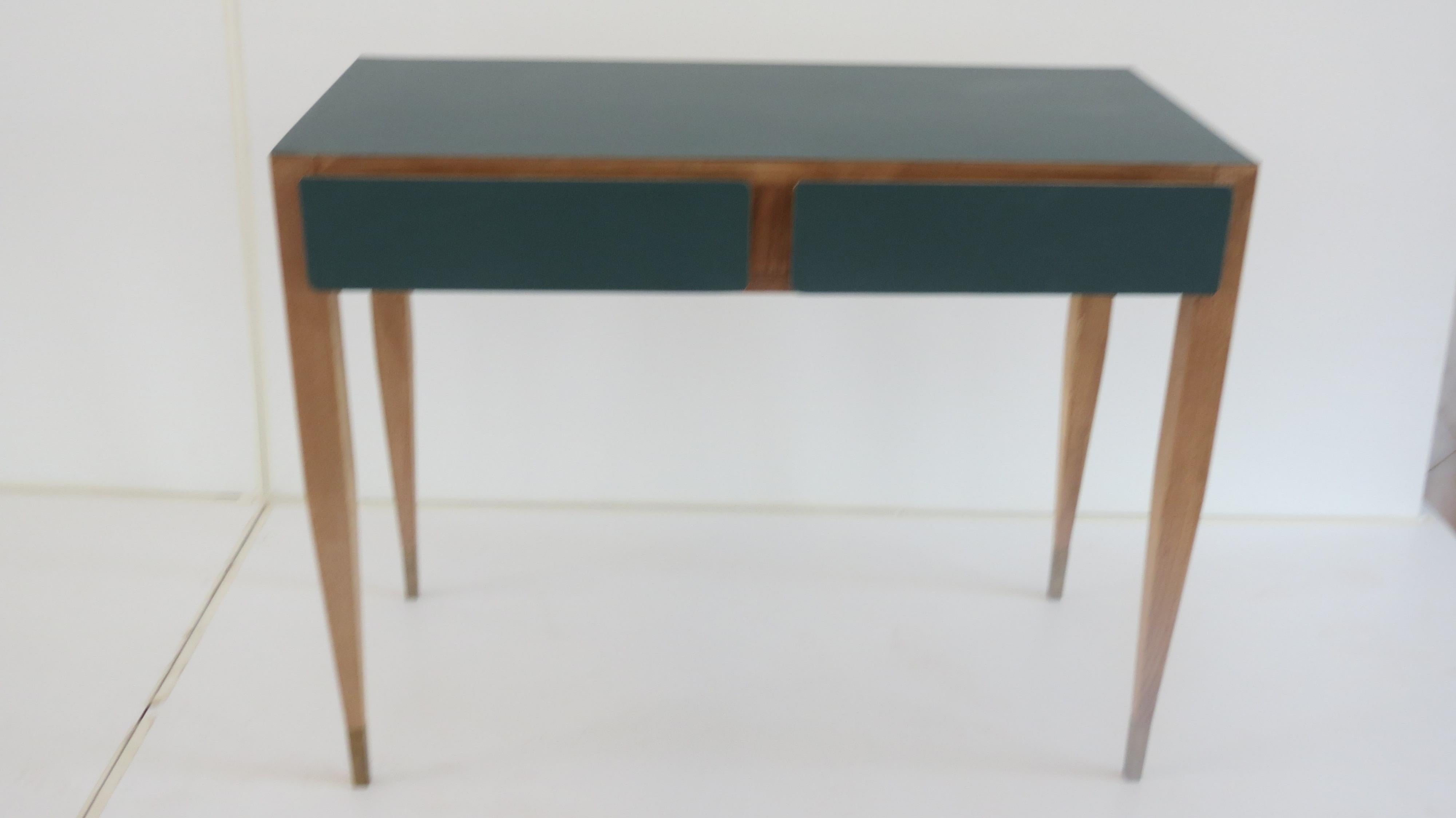 Brass Gio Ponti Vanity Console Desk Formica from Hotel Pdp Roma, 1964