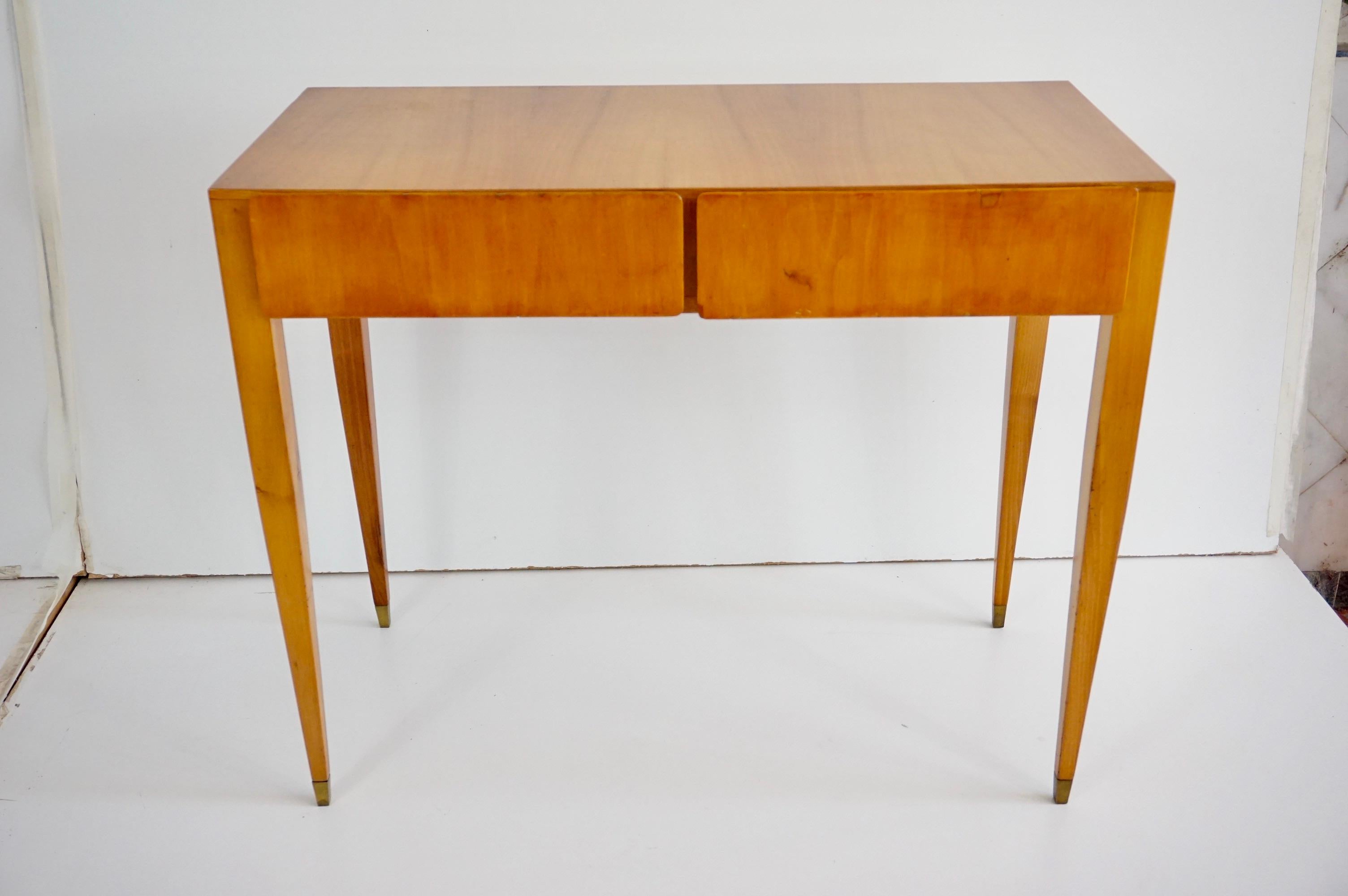 Scrivania di Gio Ponti con specchio circolare in ottone dell'Hotel Royal Naples, 1955 10
