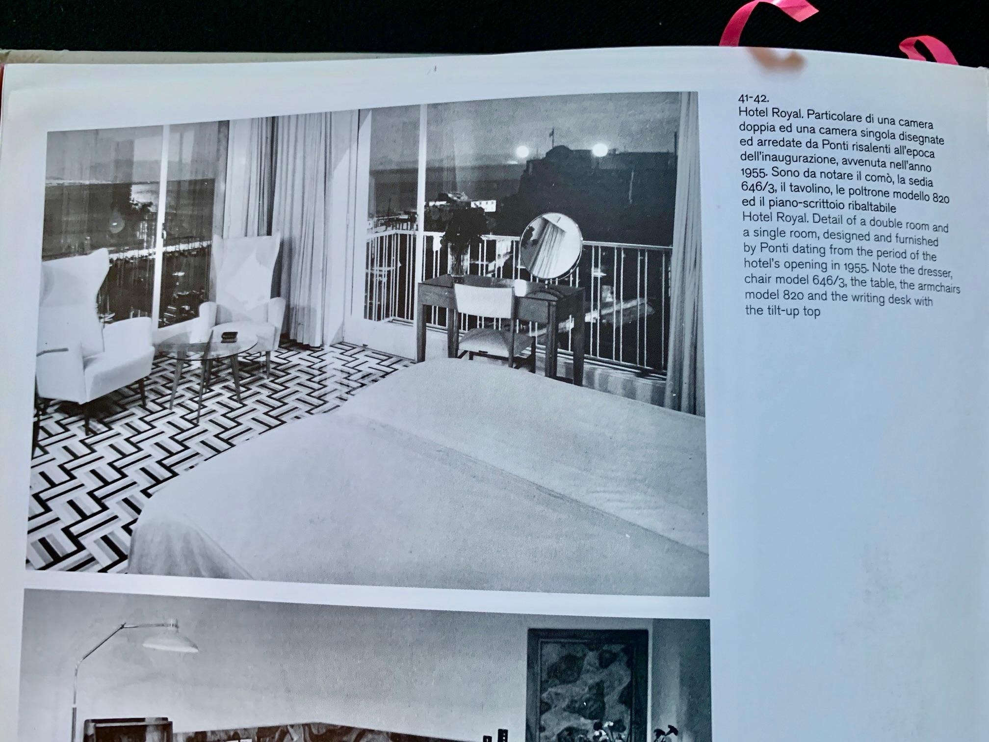 Scrivania di Gio Ponti con specchio circolare in ottone dell'Hotel Royal Naples, 1955 12