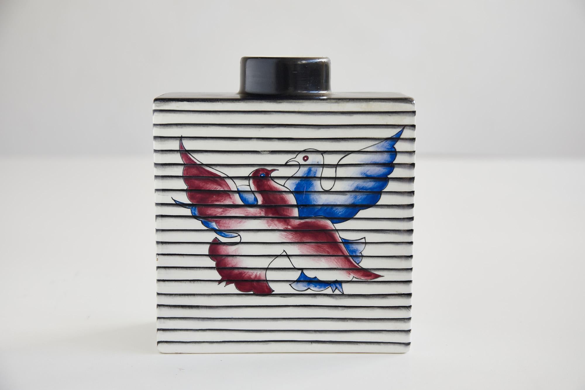 Smaltato Vaso di Gio Ponti, Richard Ginori, Italia, 1929-30. Porcellana smaltata. in vendita