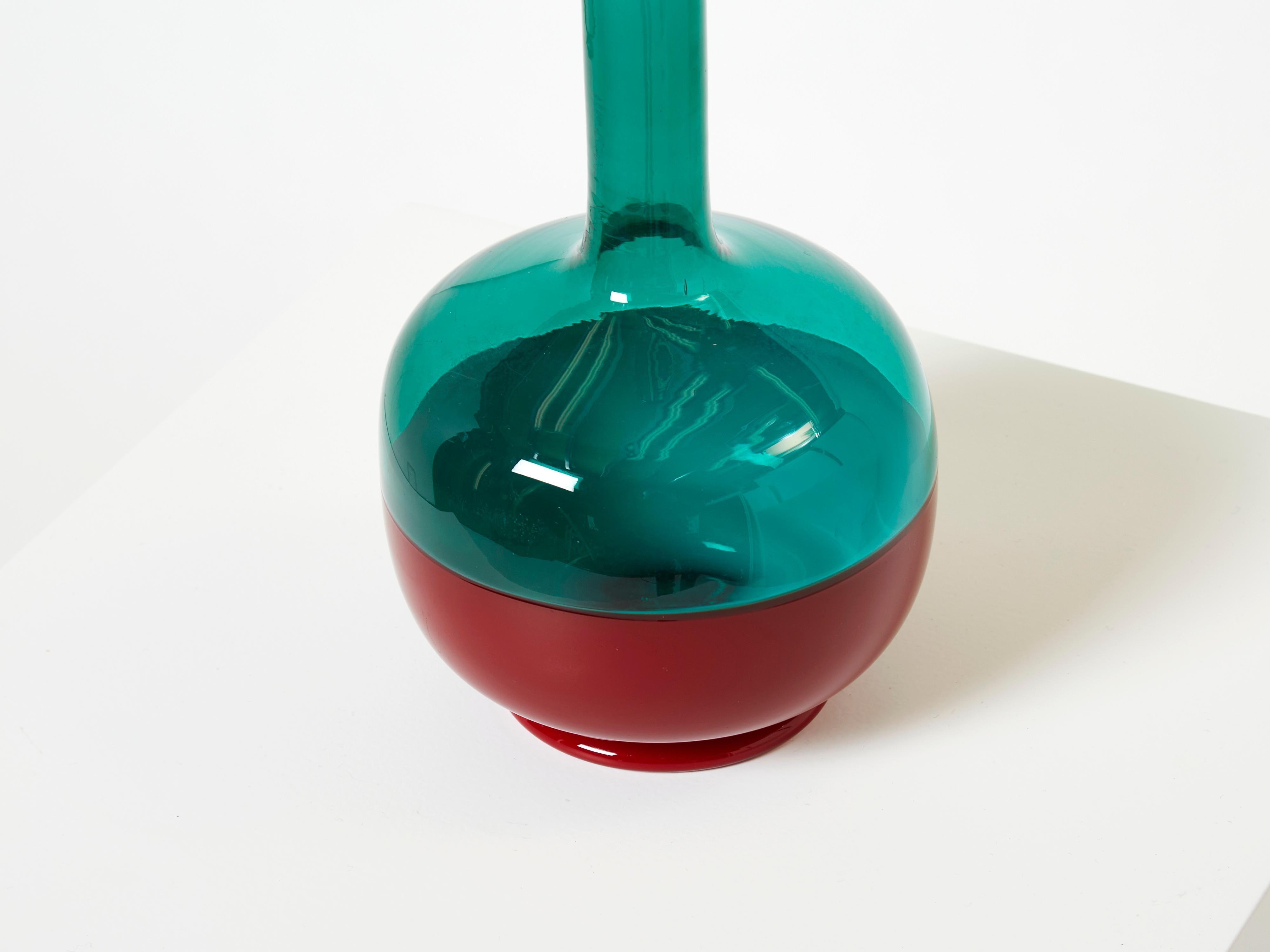 Mid-Century Modern Gio Ponti Venini Murano Glass Bottle Morandiana Series 1960s For Sale