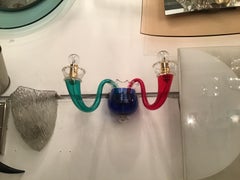 Gio’ Ponti “Venini” Sconces Murano Glass Brass 1980 Italy