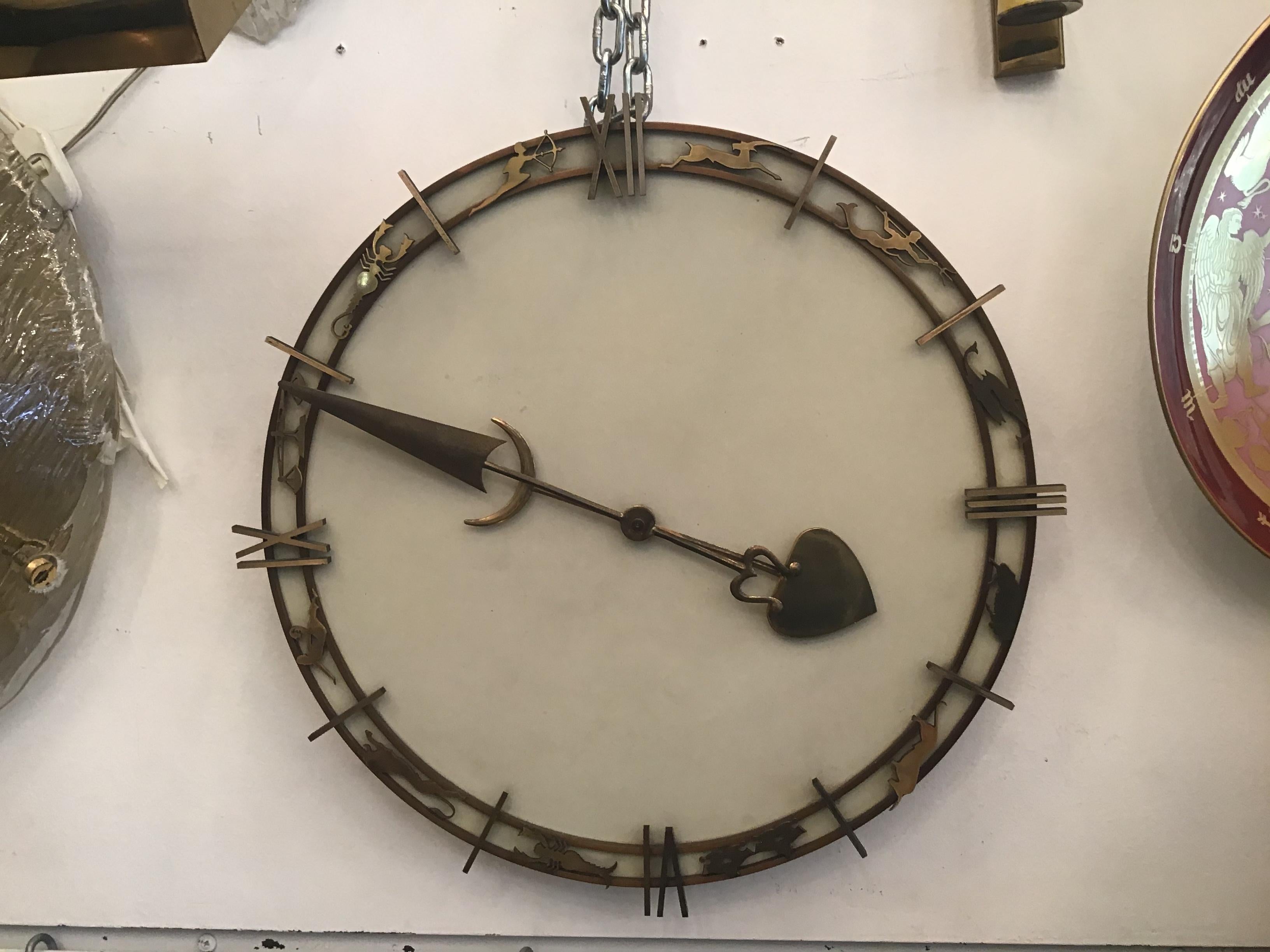 Gio' Ponti Wall Clock Brass Metal 1950 Italy  For Sale 10