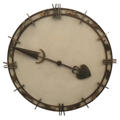 Gio' Ponti Wall Clock Brass Metal 1950 Italy