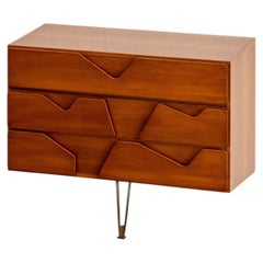 Gio Ponti Wall-Mounted Chest of Drawers for Hotel Royal of Naples, Italy, 1953