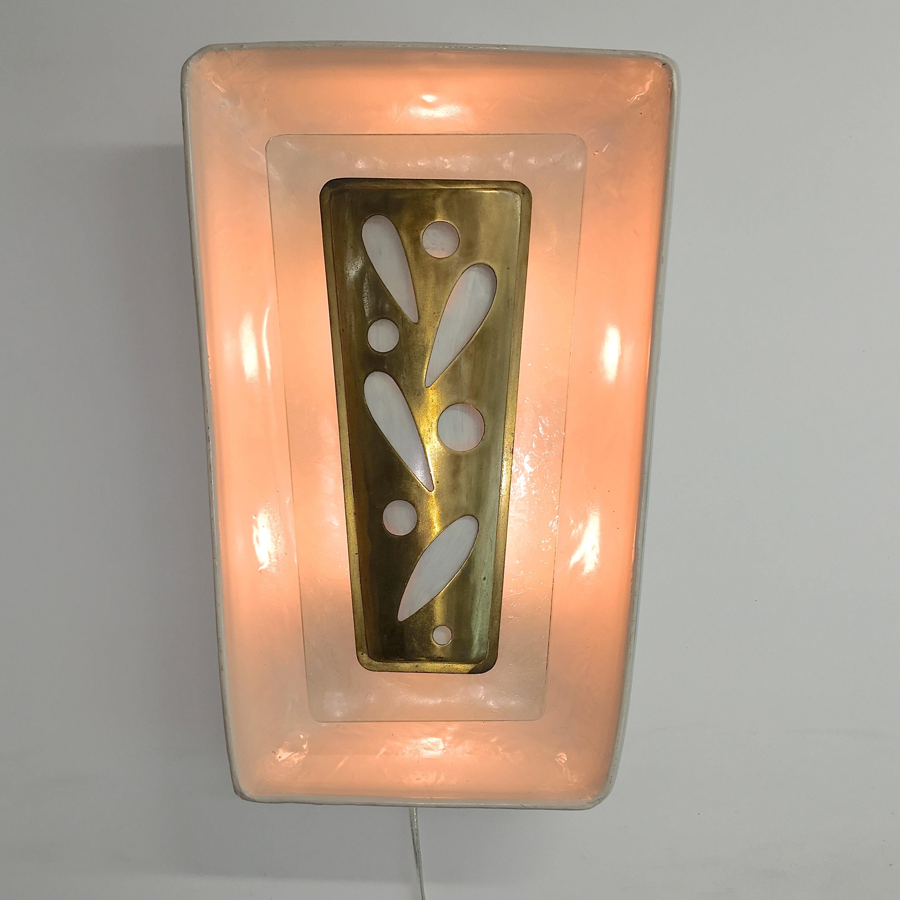 Mid-Century Modern Gio Ponti Wall Sconce from the m/s Augustus Italian Ocean Liner 1951 For Sale