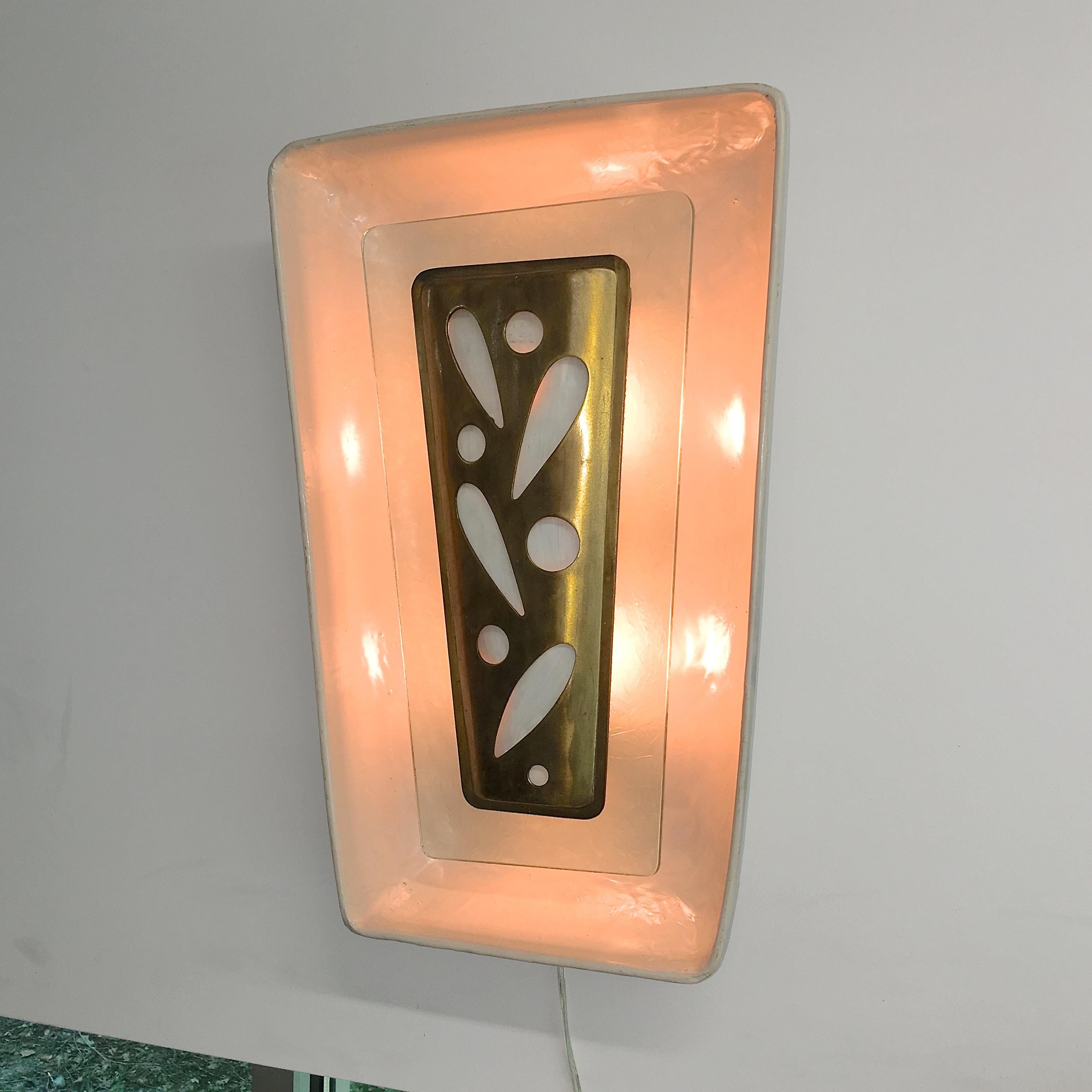 Gio Ponti Wall Sconce from the m/s Augustus Italian Ocean Liner 1951 For Sale 2