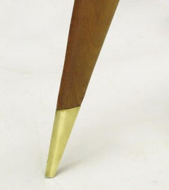 Gio Ponti Compass Coffee Table, Walnut & Glass, Italy, 1950s