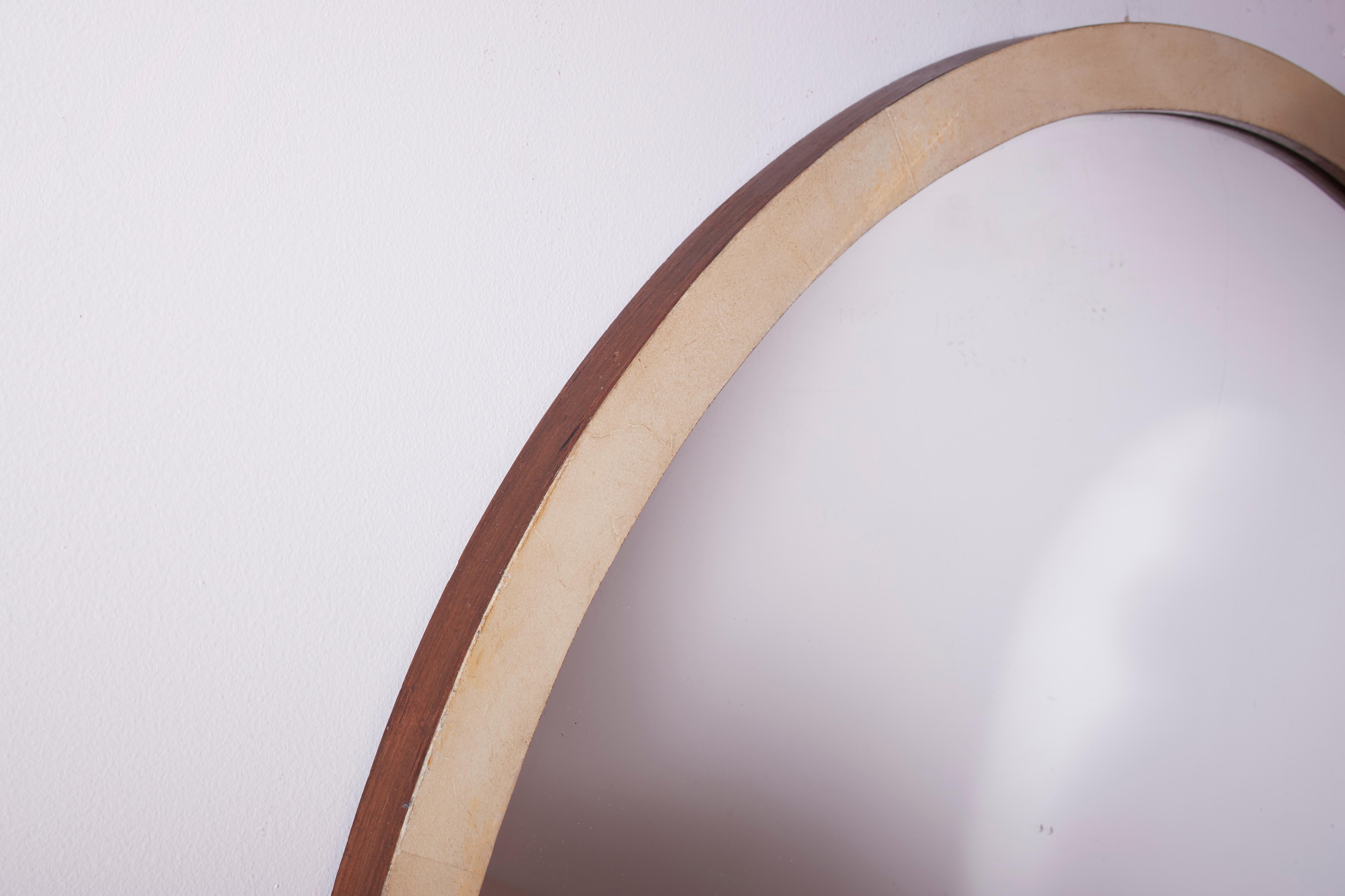 Gio Ponti walnut and parchment mirror, Italy, 1930s For Sale 2