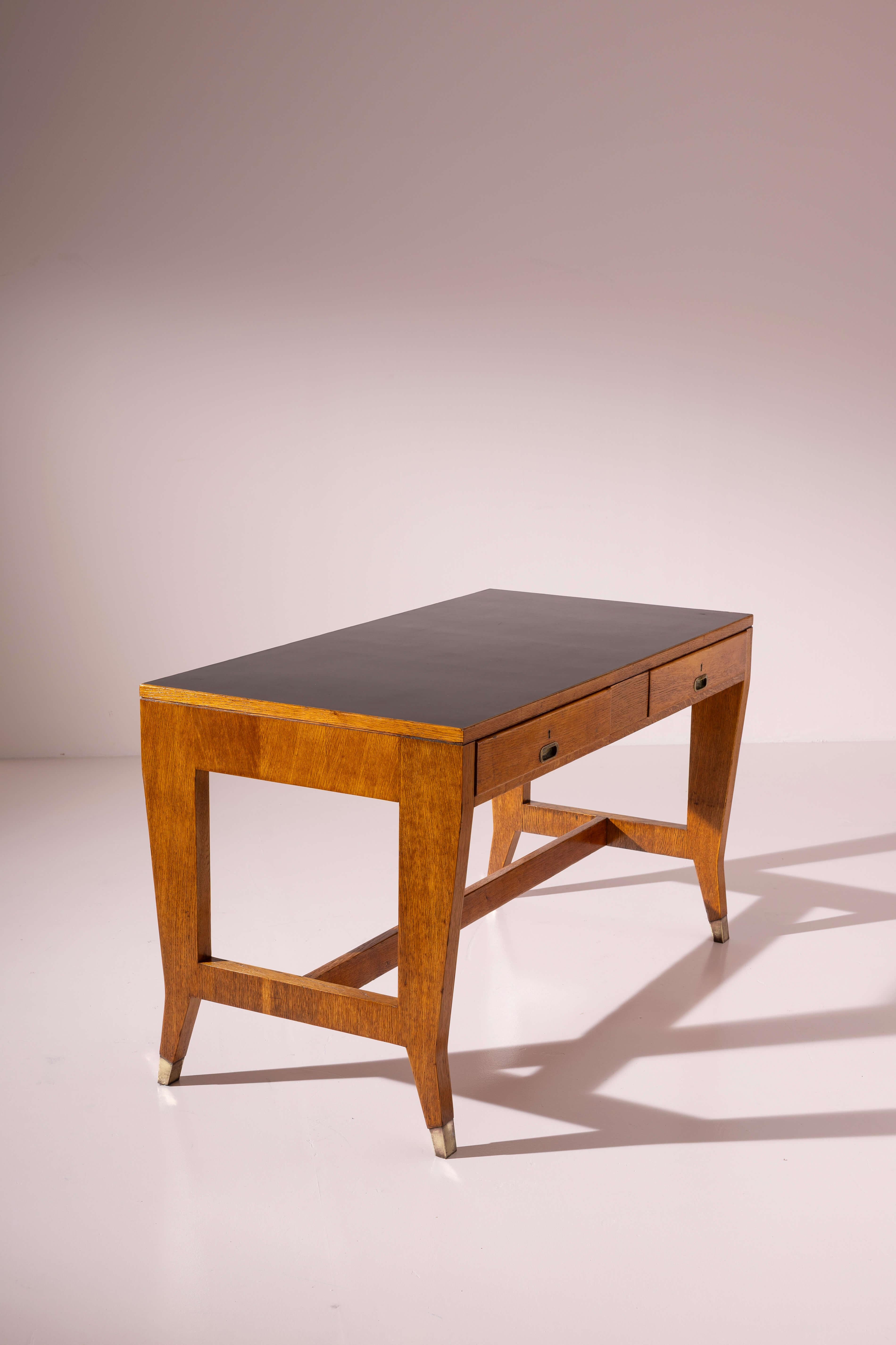 Gio Ponti walnut desk for BNL offices, Italy, 1950s For Sale 5