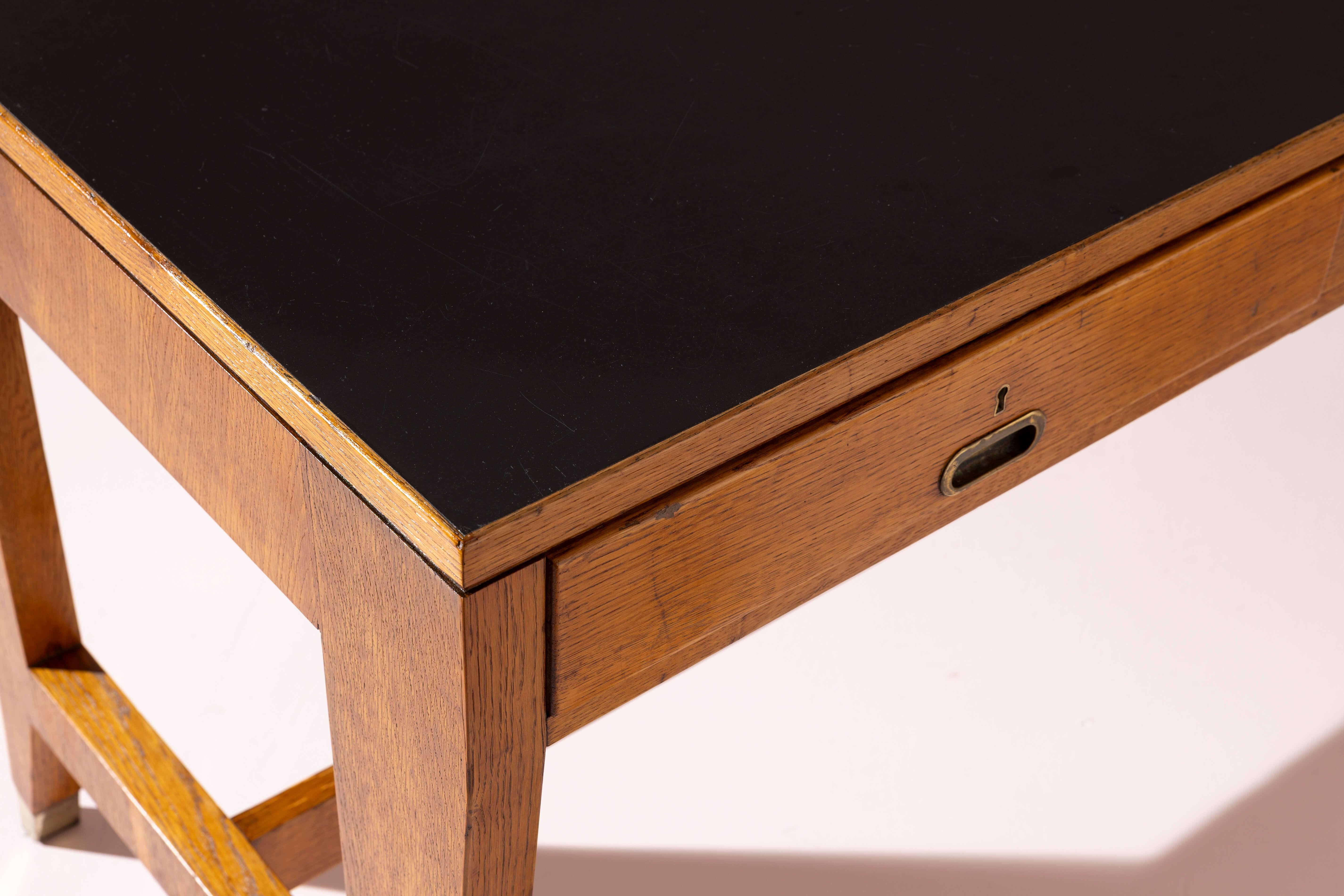 Gio Ponti walnut desk for BNL offices, Italy, 1950s For Sale 7