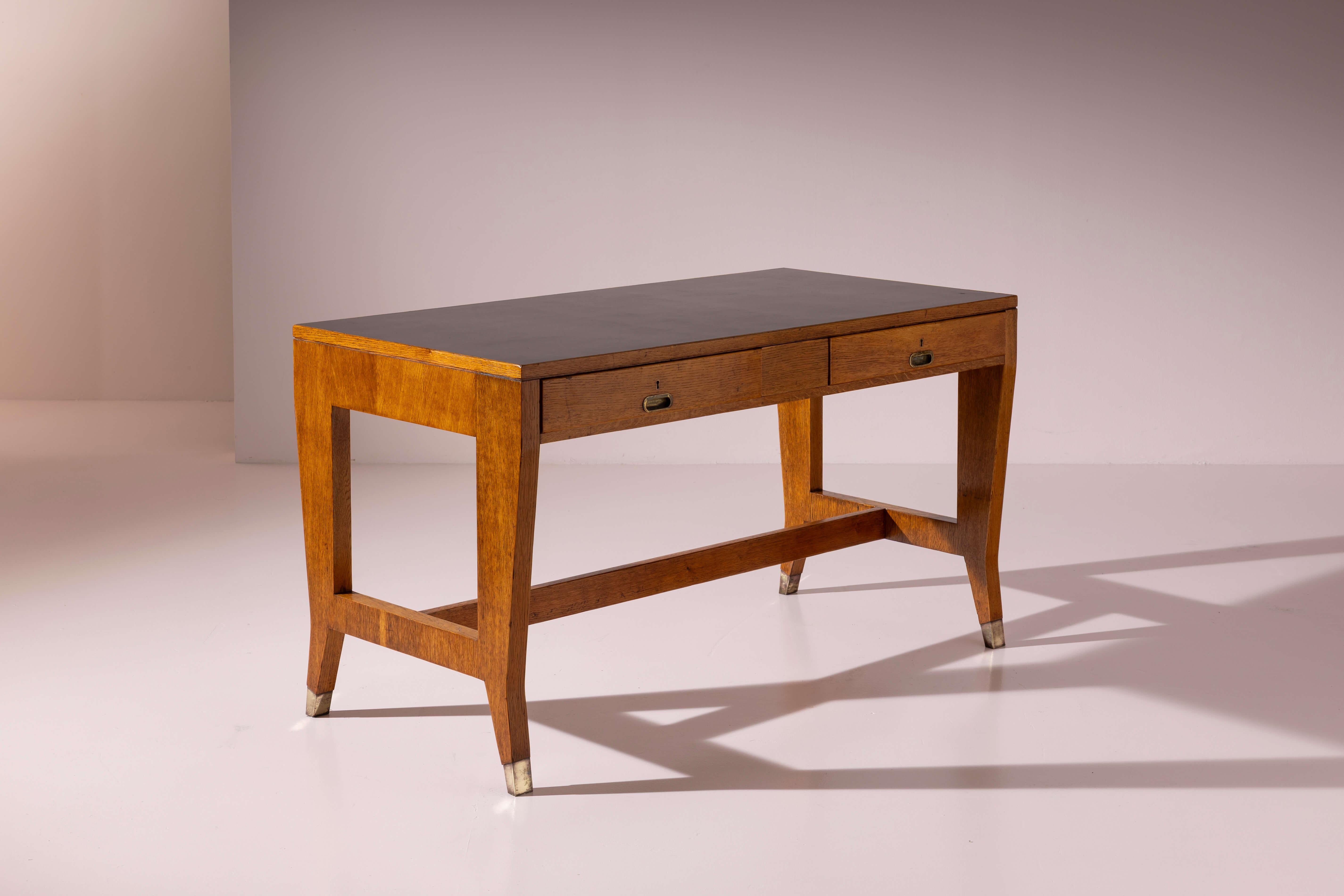Gio Ponti walnut desk for BNL offices, Italy, 1950s For Sale 2