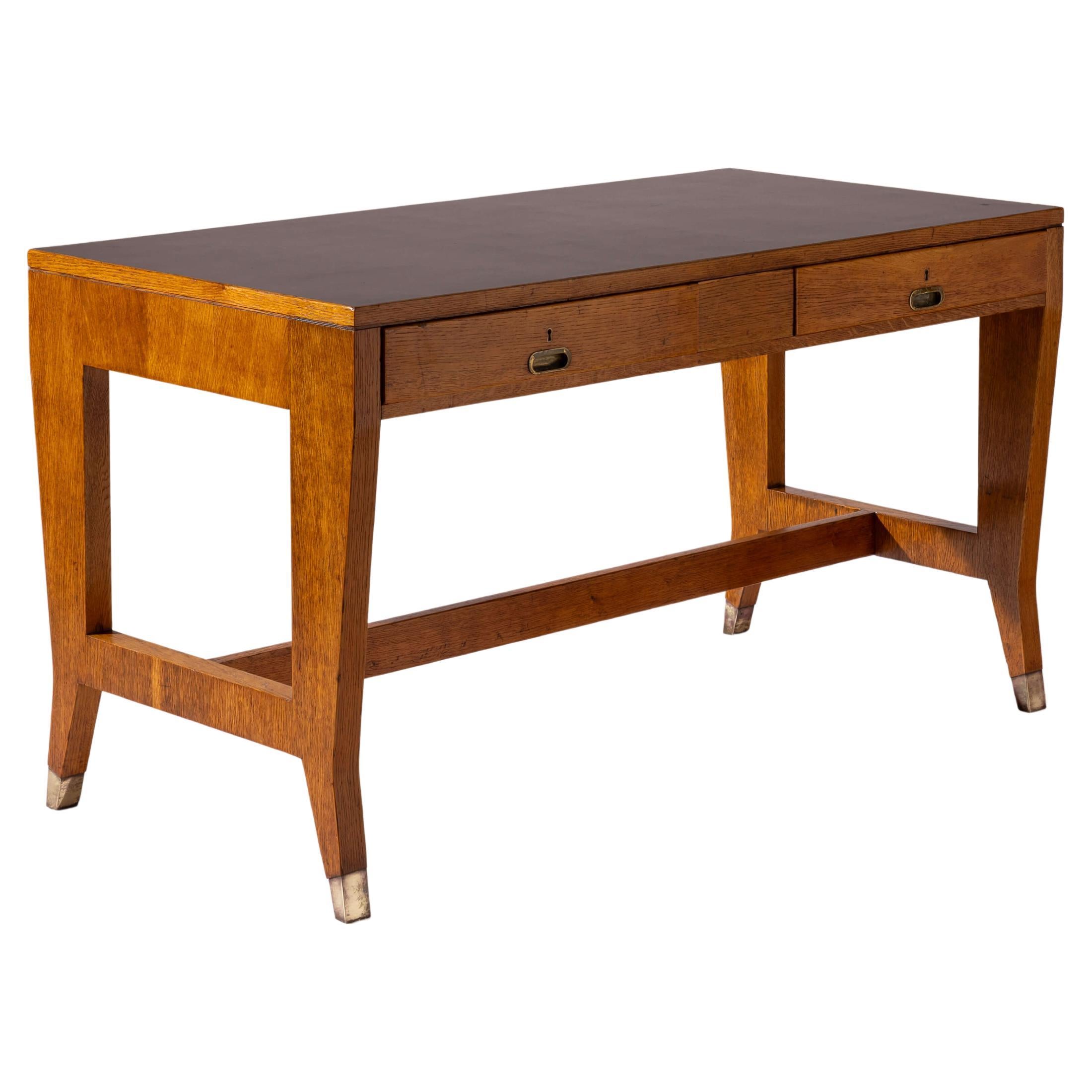 Gio Ponti walnut desk for BNL offices, Italy, 1950s