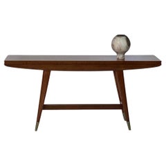 Gio Ponti, Walnut Flip-Top Console/Dining Table, model 2134, Singer &Sons, 1950s