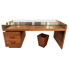 Antique Gio ponti walnut partners desk