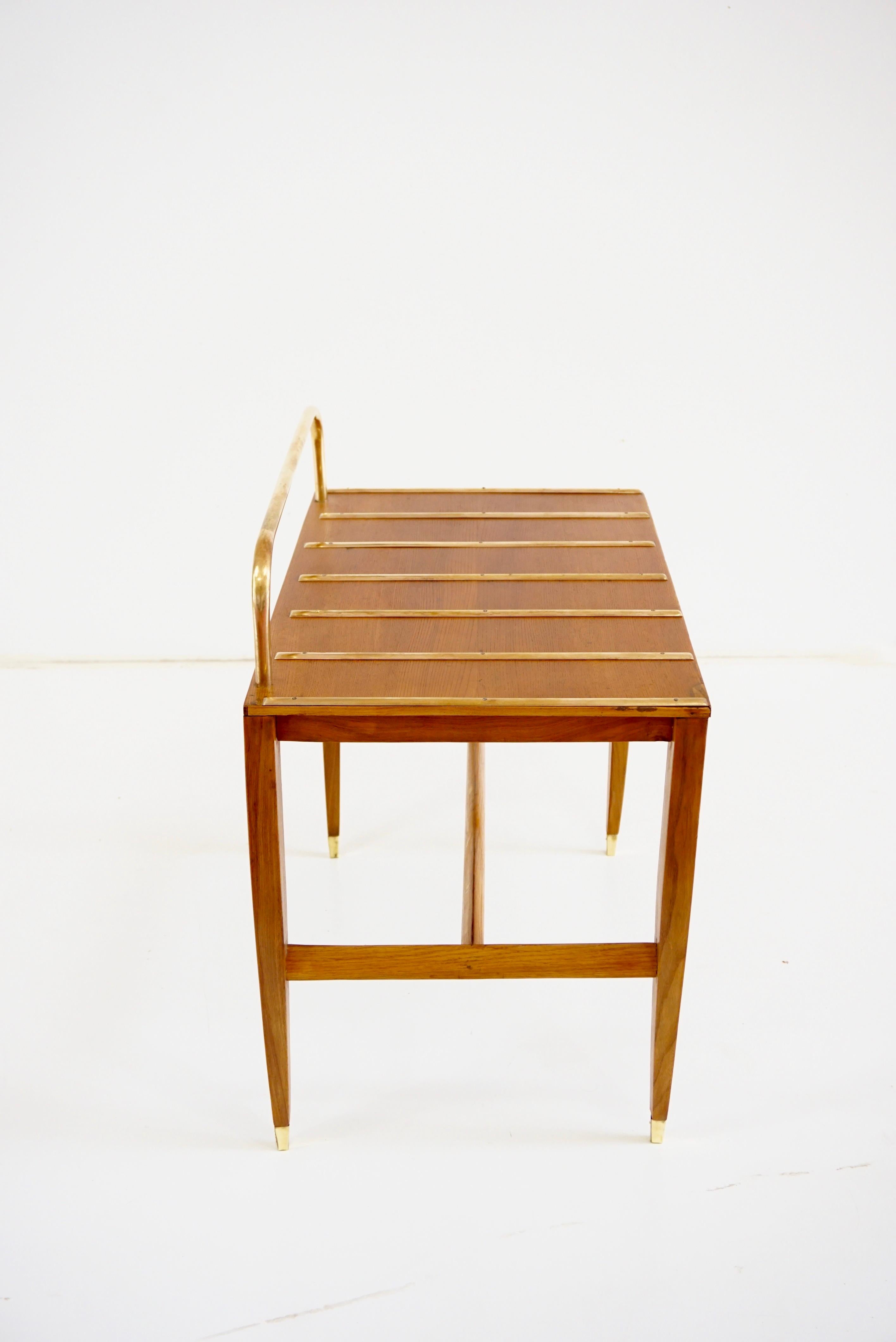 Gio Ponti Walnut Side Table, Luggage Rack for Hotel Royal Naples, 1955 For Sale 1