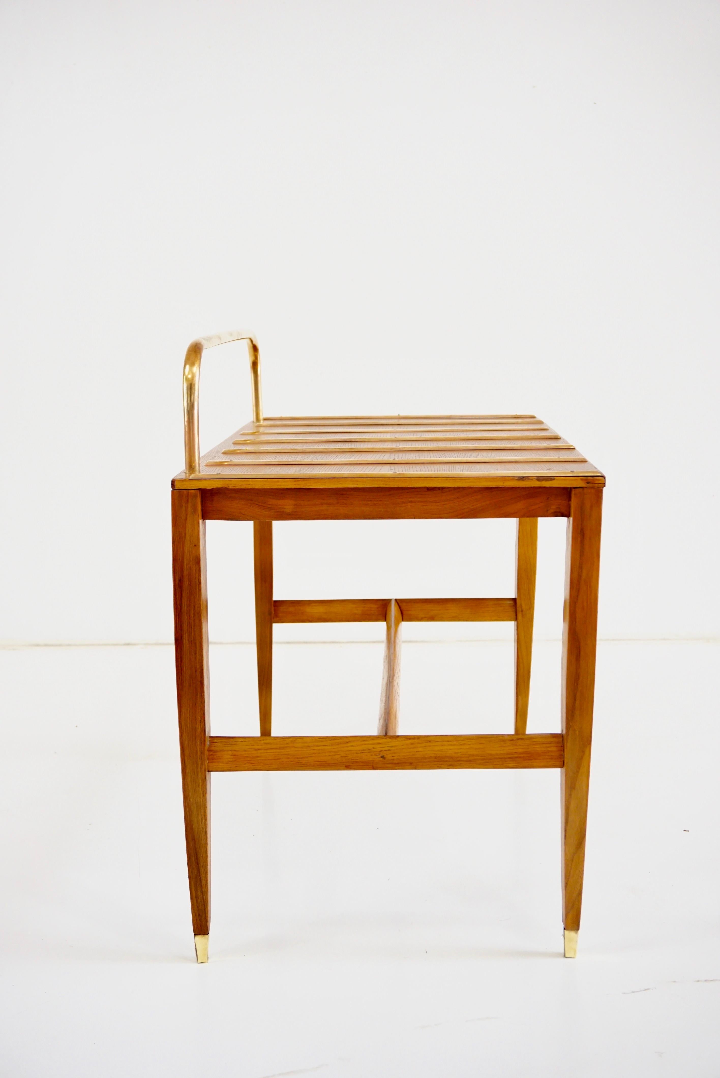 Gio Ponti Walnut Side Table, Luggage Rack for Hotel Royal Naples, 1955 For Sale 2