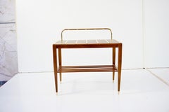 Gio Ponti Walnut Side Table, Luggage Rack for Hotel Royal Naples, 1955