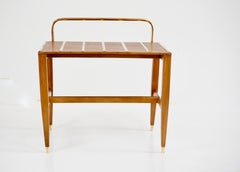 Gio Ponti Walnut Side Table, Luggage Rack for Hotel Royal Naples, 1955