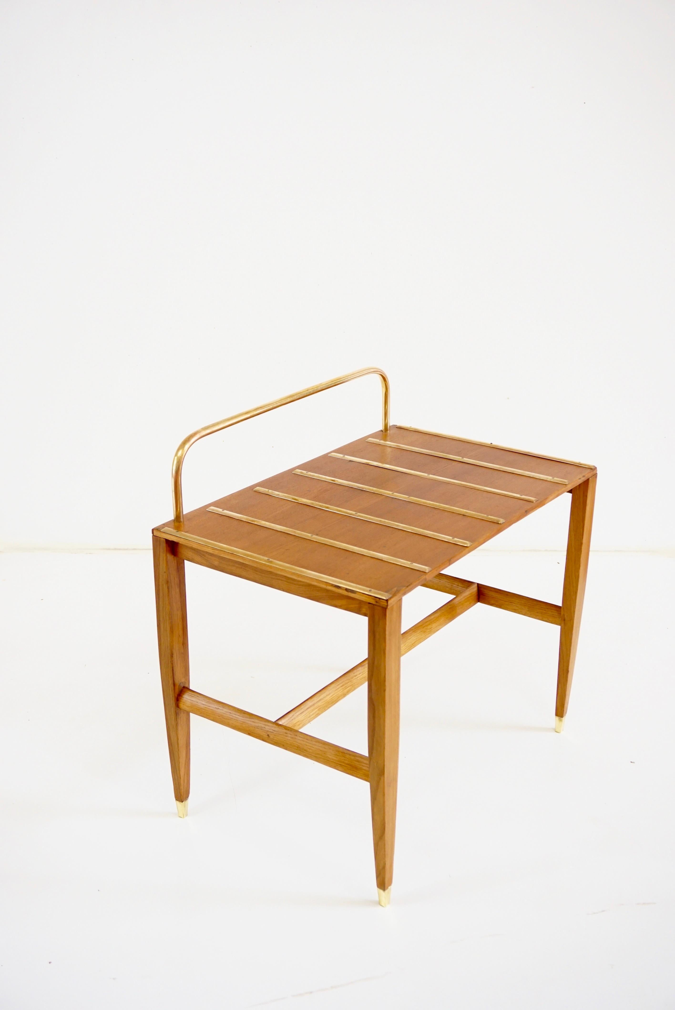 Mid-20th Century Gio Ponti Walnut Side Table, Luggage Rack for Hotel Royal Naples, 1955 For Sale