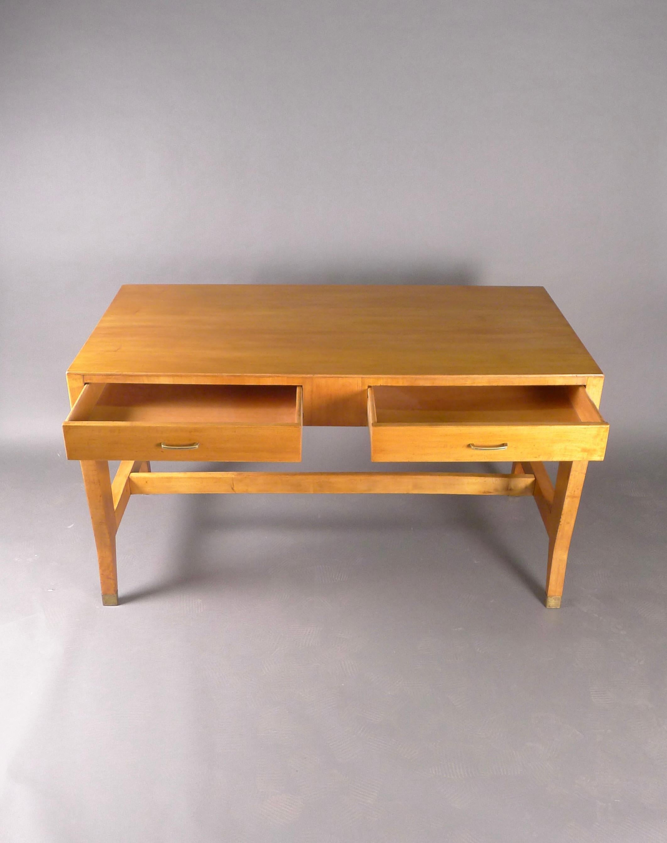 Mid-Century Modern Gio Ponti, Walnut Writing Table, from the Banca Nazionale del Lavoro, 1950s For Sale