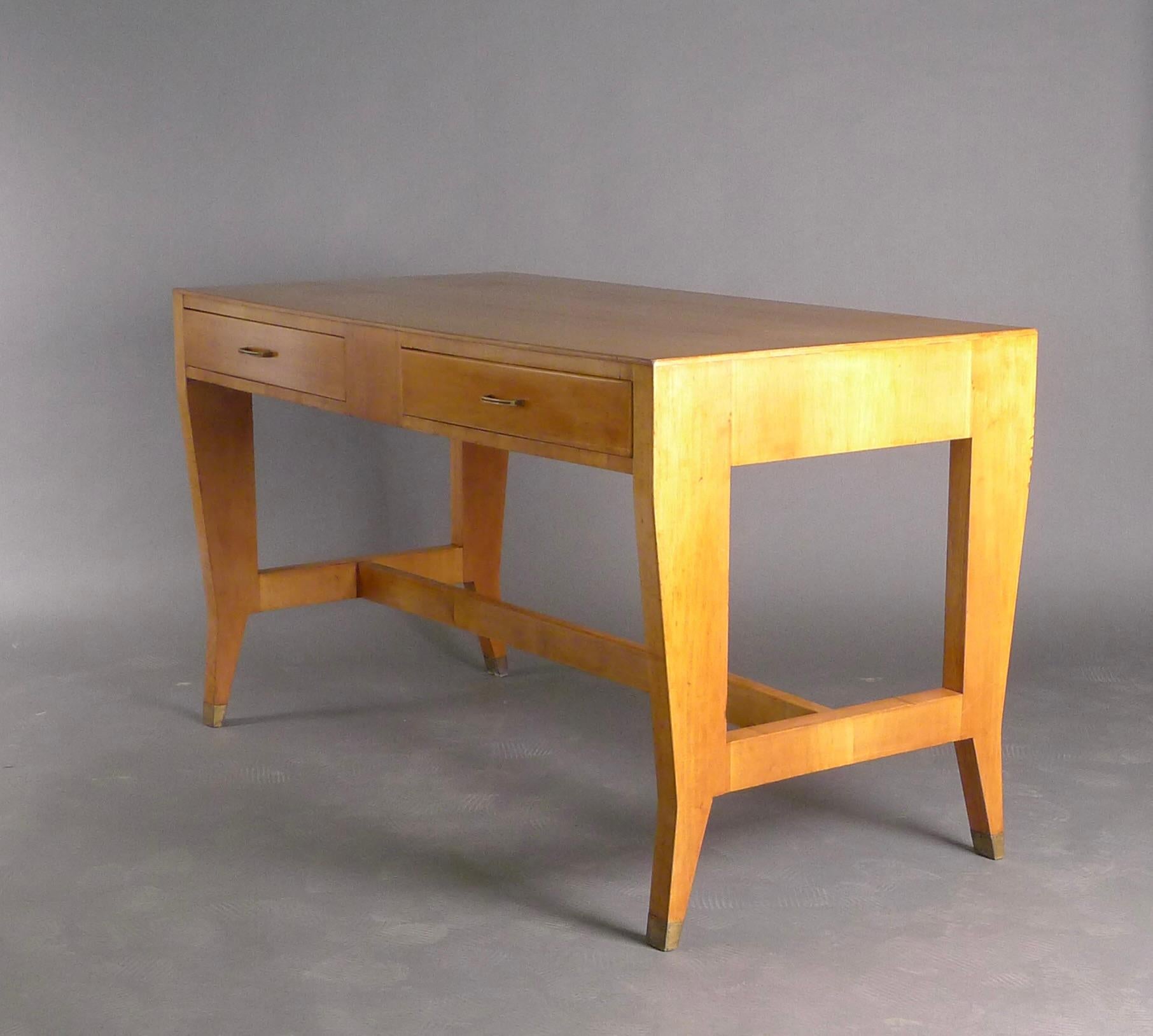Mid-20th Century Gio Ponti, Walnut Writing Table, from the Banca Nazionale del Lavoro, 1950s For Sale