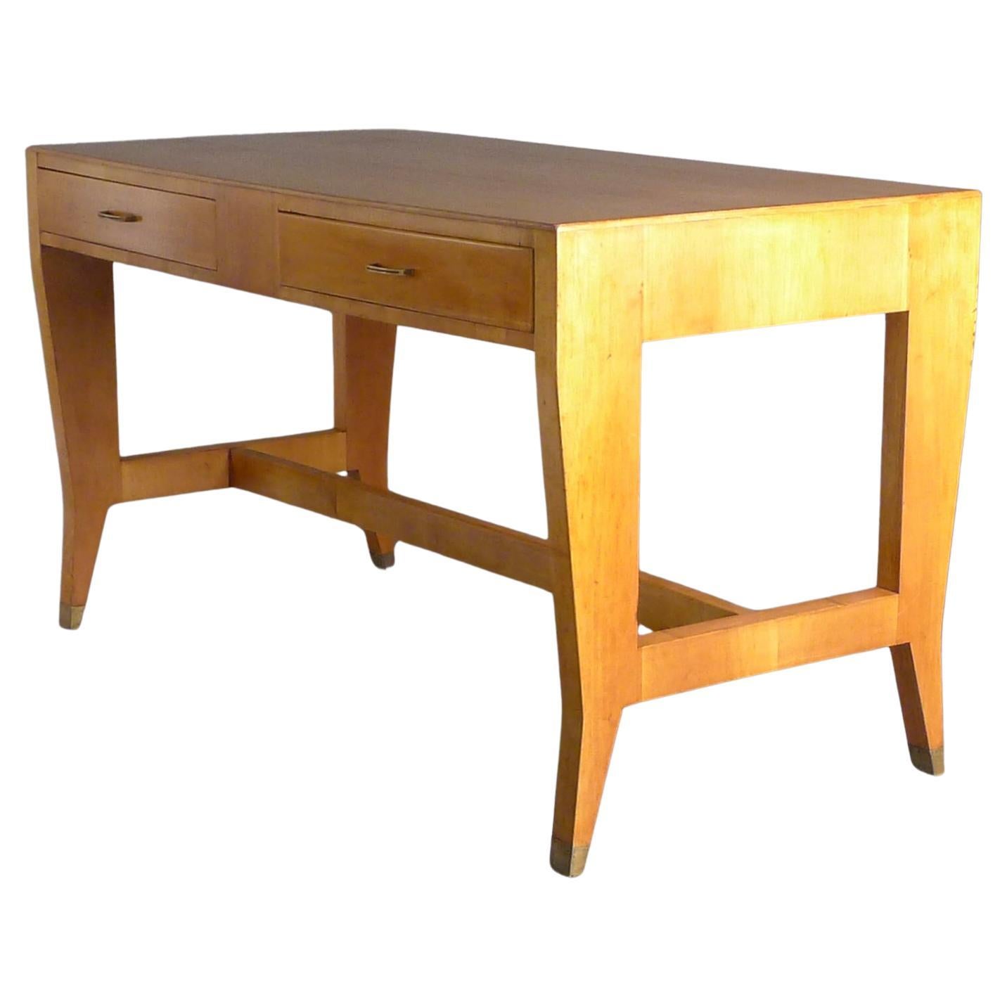 Gio Ponti, Walnut Writing Table, from the Banca Nazionale del Lavoro, 1950s For Sale