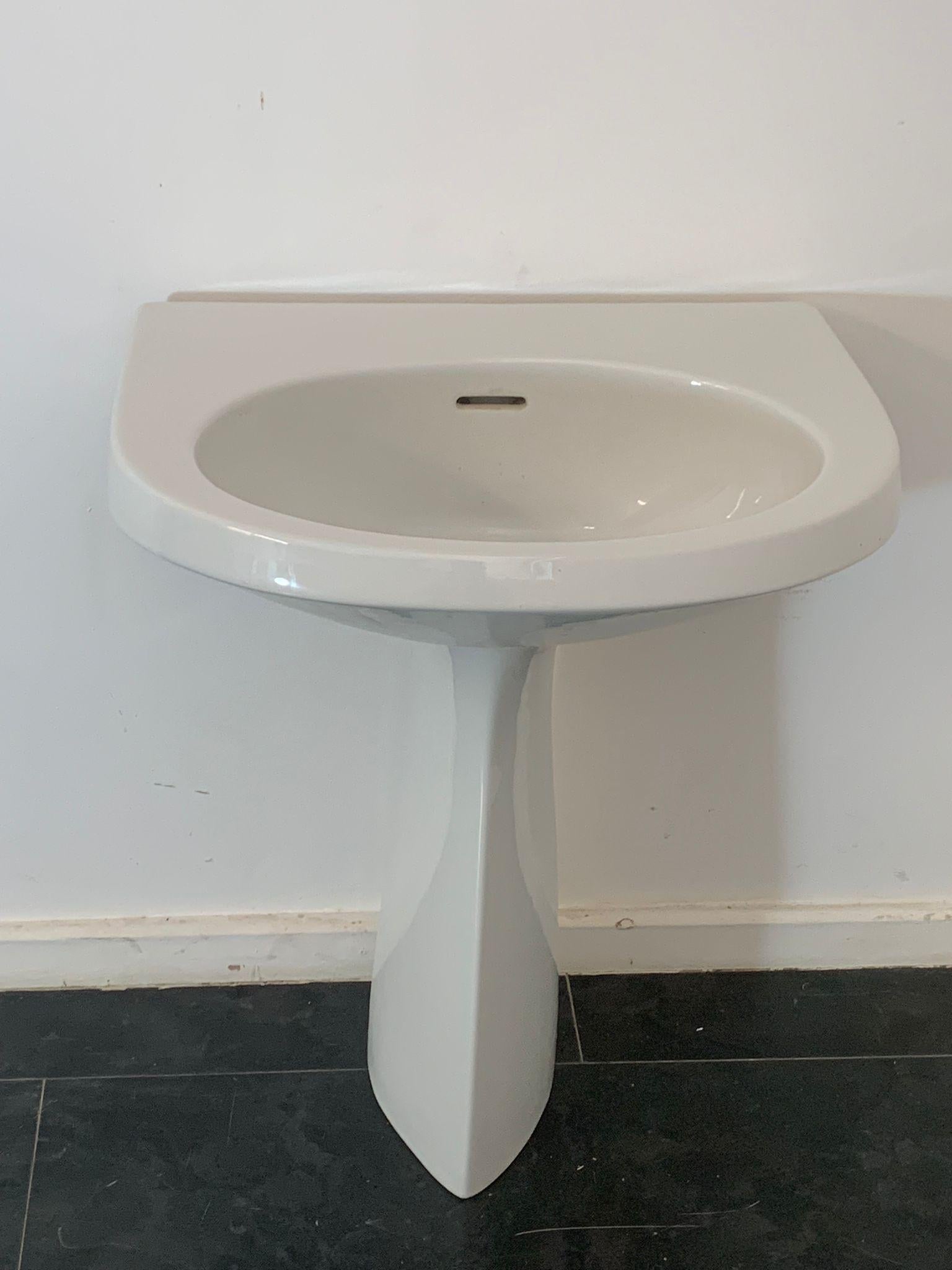 Mid-20th Century Gio Ponti washbasin with pedestal for Ideal Standard, 1960s For Sale
