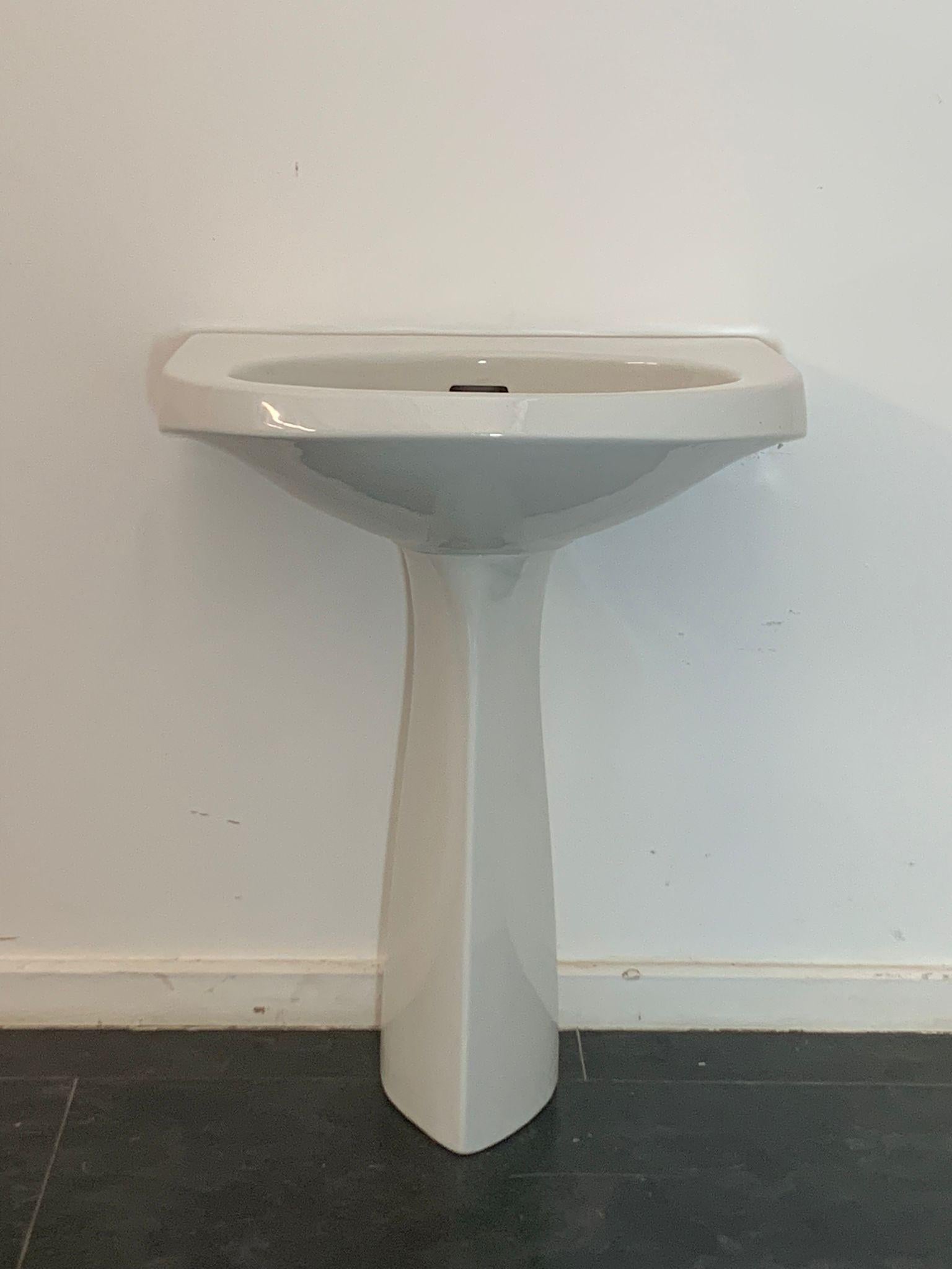 Gio Ponti washbasin with pedestal for Ideal Standard, 1960s For Sale 2