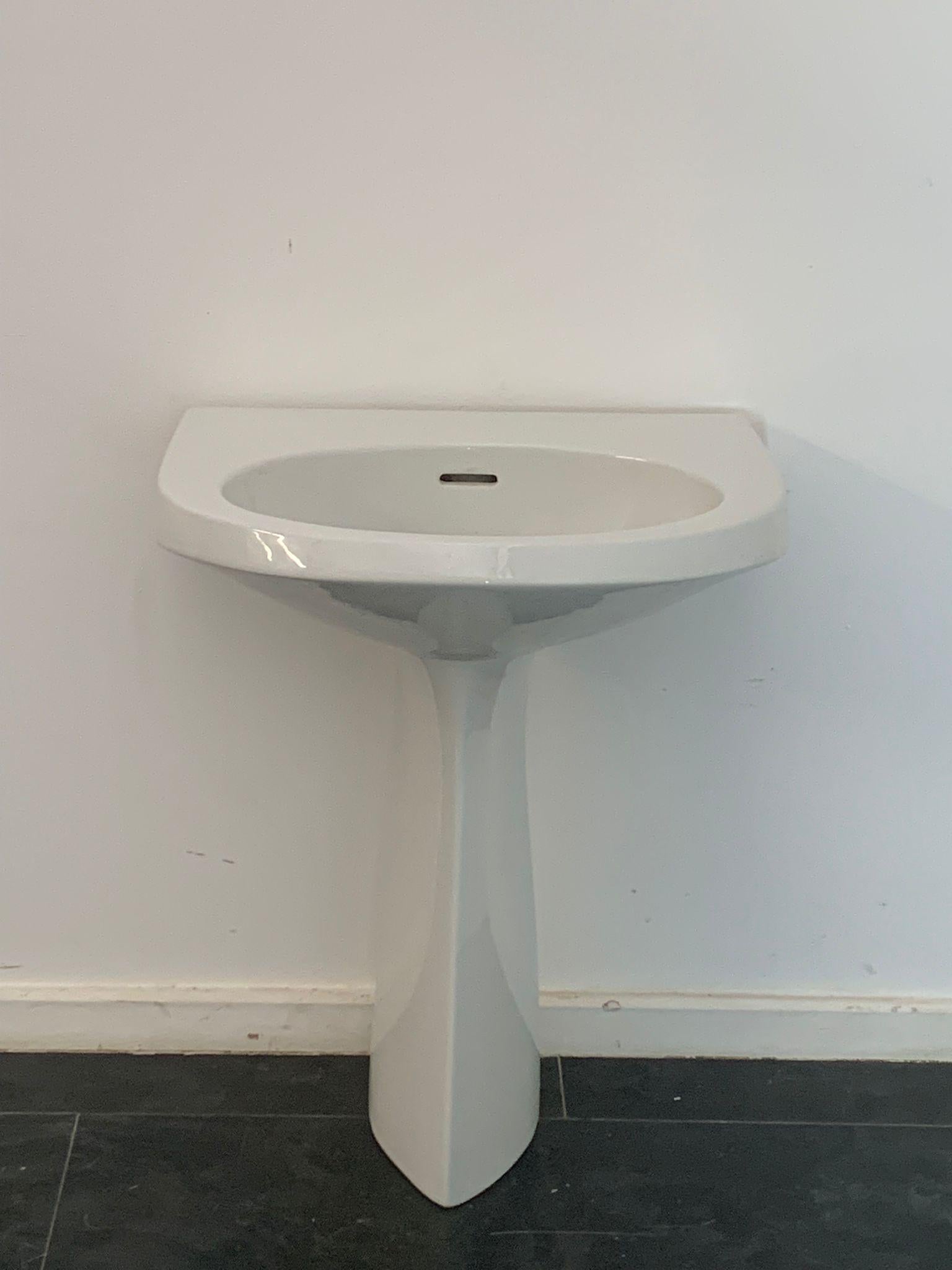 Gio Ponti washbasin with pedestal for Ideal Standard, 1960s For Sale 3
