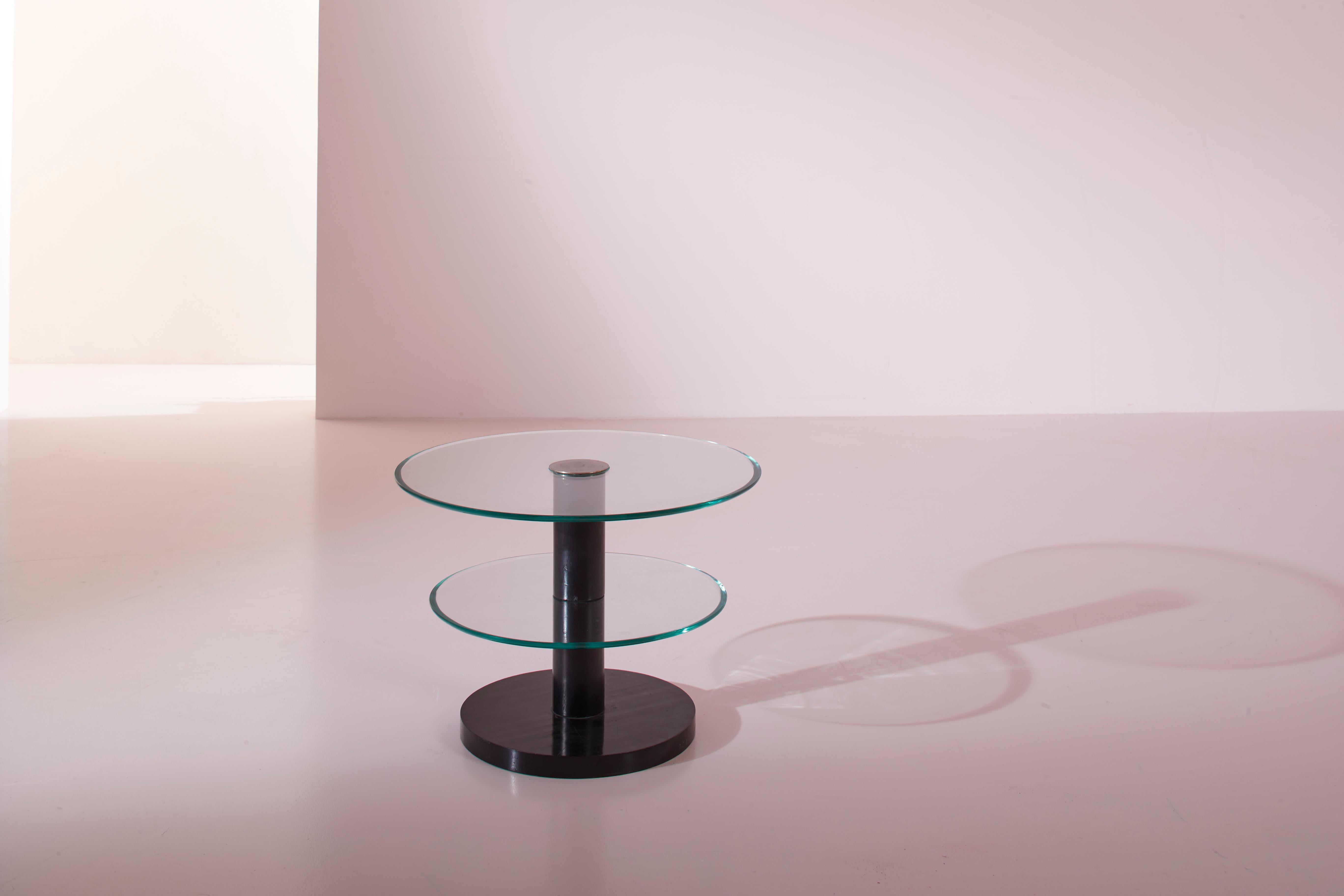 Italian Gio Ponti wooden and glass occasional table, Italy, 1930s For Sale