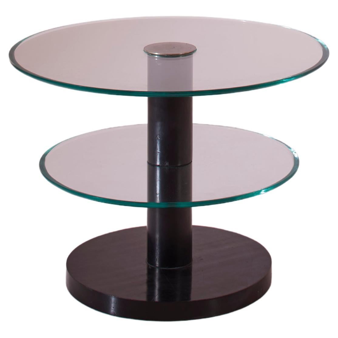 Gio Ponti wooden and glass occasional table, Italy, 1930s