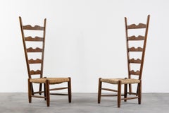Gio Ponti Wooden Chimney Chair Italian Manufacture from 1930s